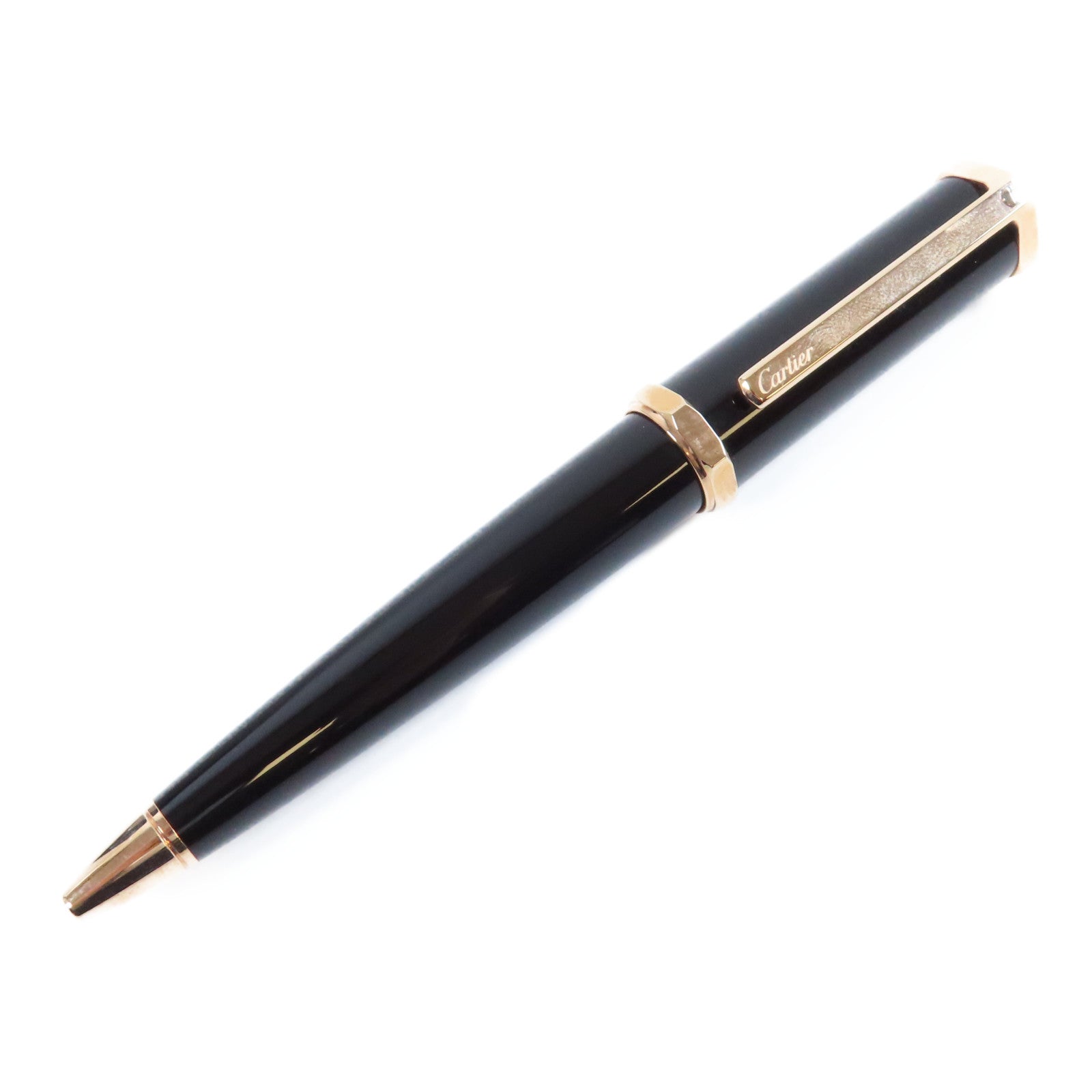 CARTIER 金屬Pen圓珠筆黑色/玫瑰金色