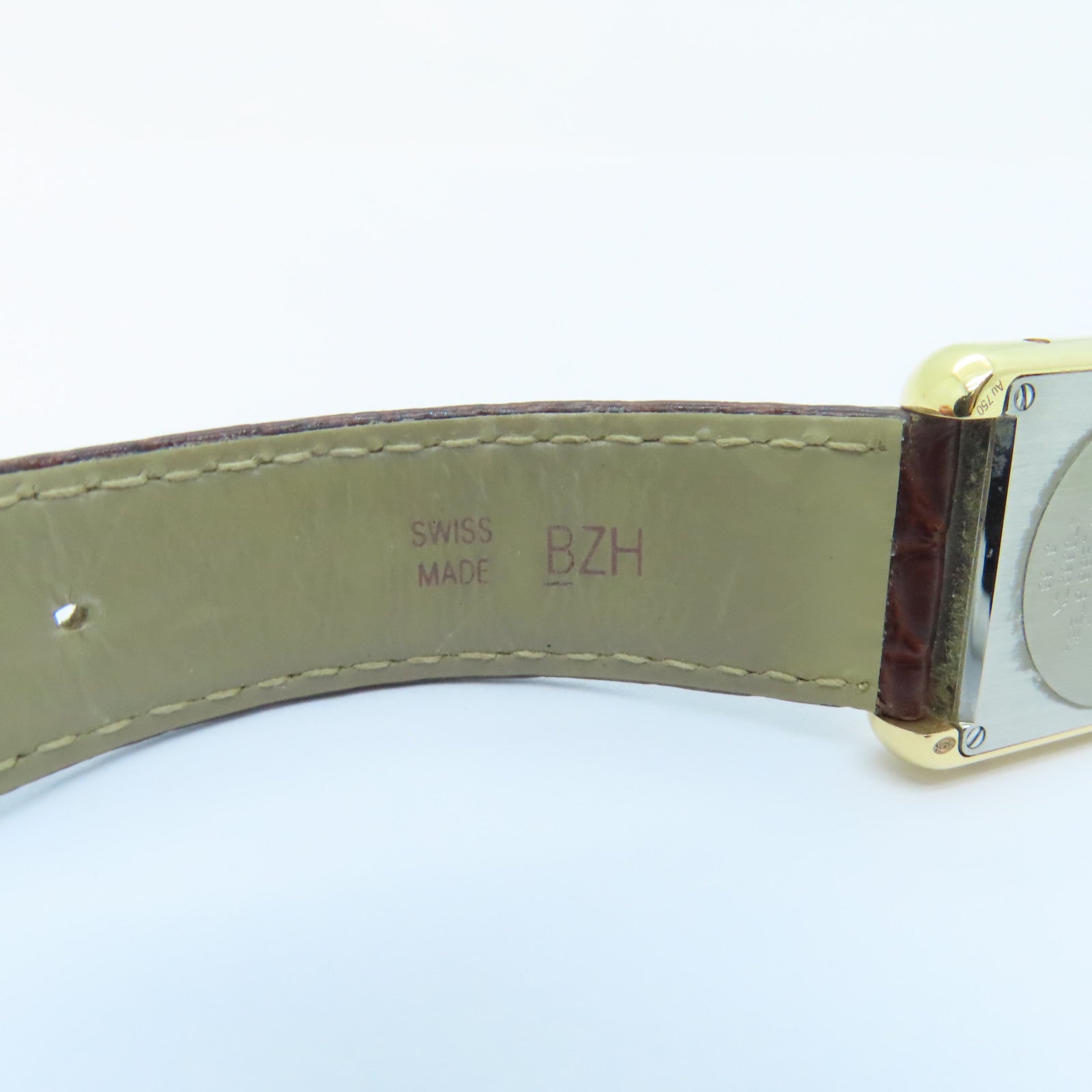 CARTIER Tank Solo K18 Watch Quartz Movement Gold/Brown