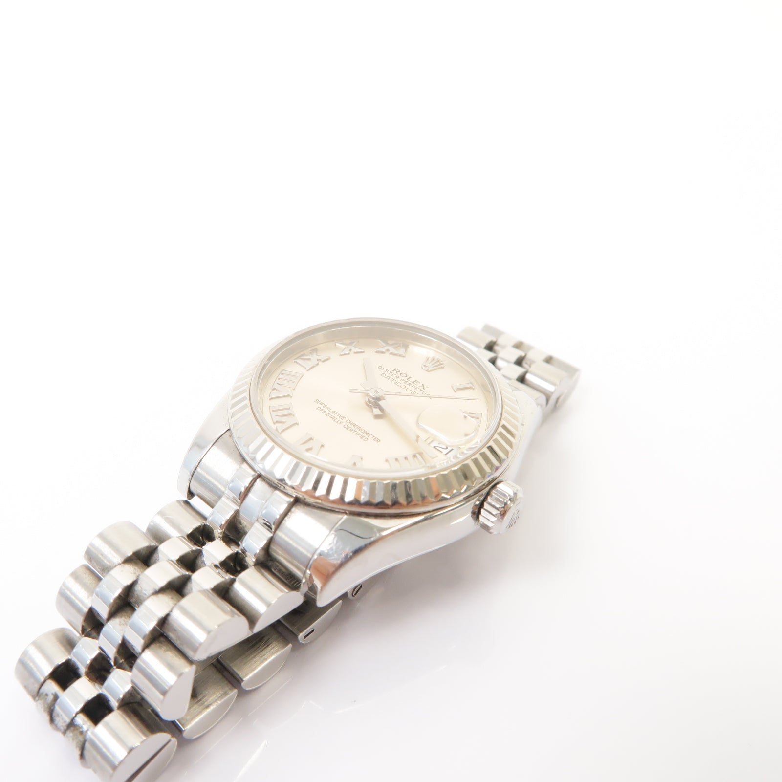 ROLEX Datejust 18K白金/不鏽鋼手錶自動機芯粉紅色