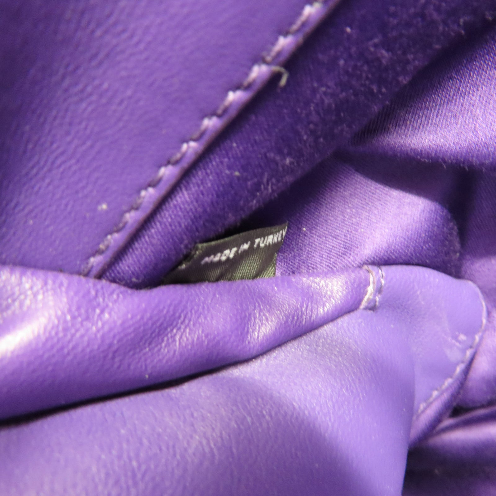 Miu Miu 羊皮皮革2Way Shoulder金扣手挽肩背兩用袋紫色