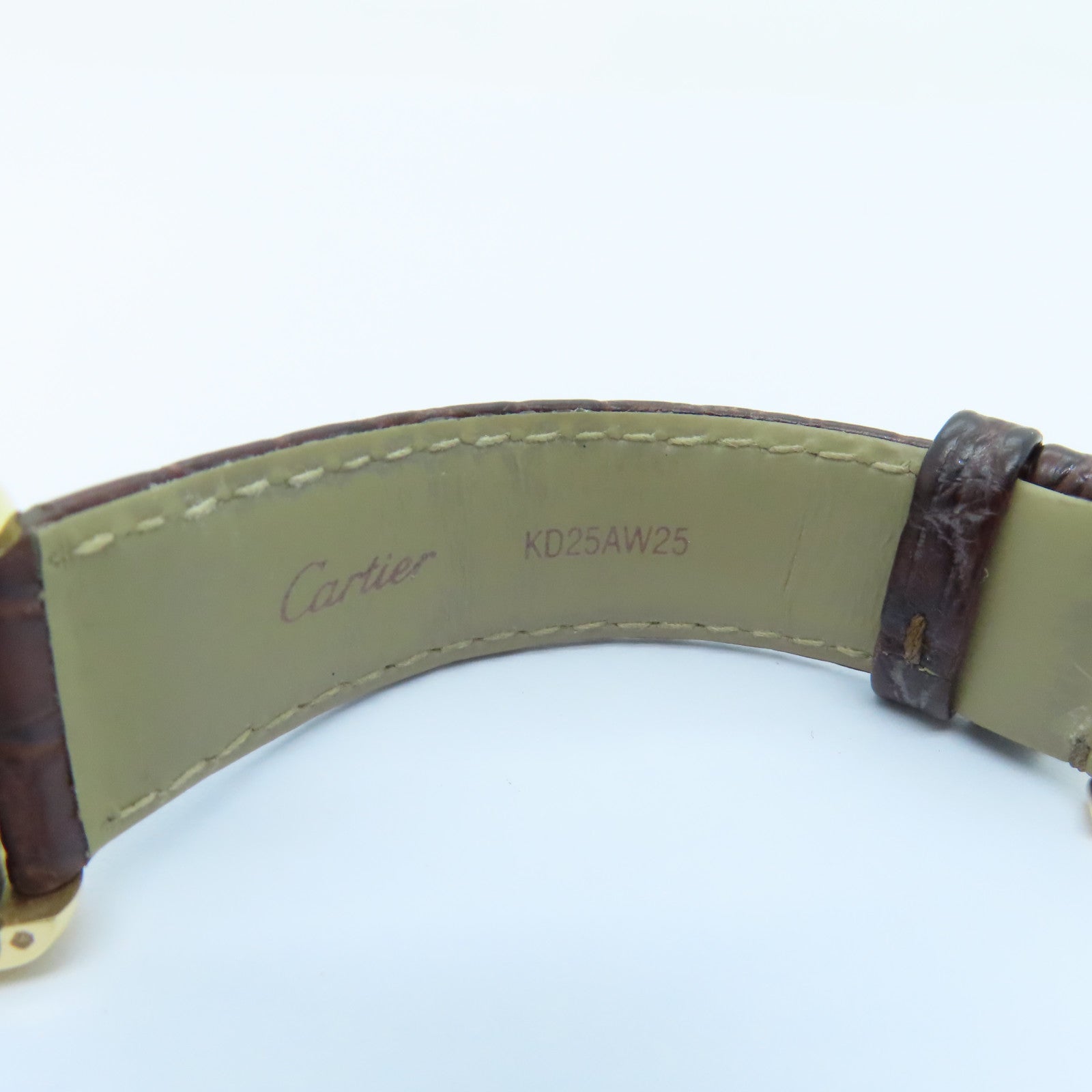 CARTIER Tank Solo K18 Watch Quartz Movement Gold/Brown