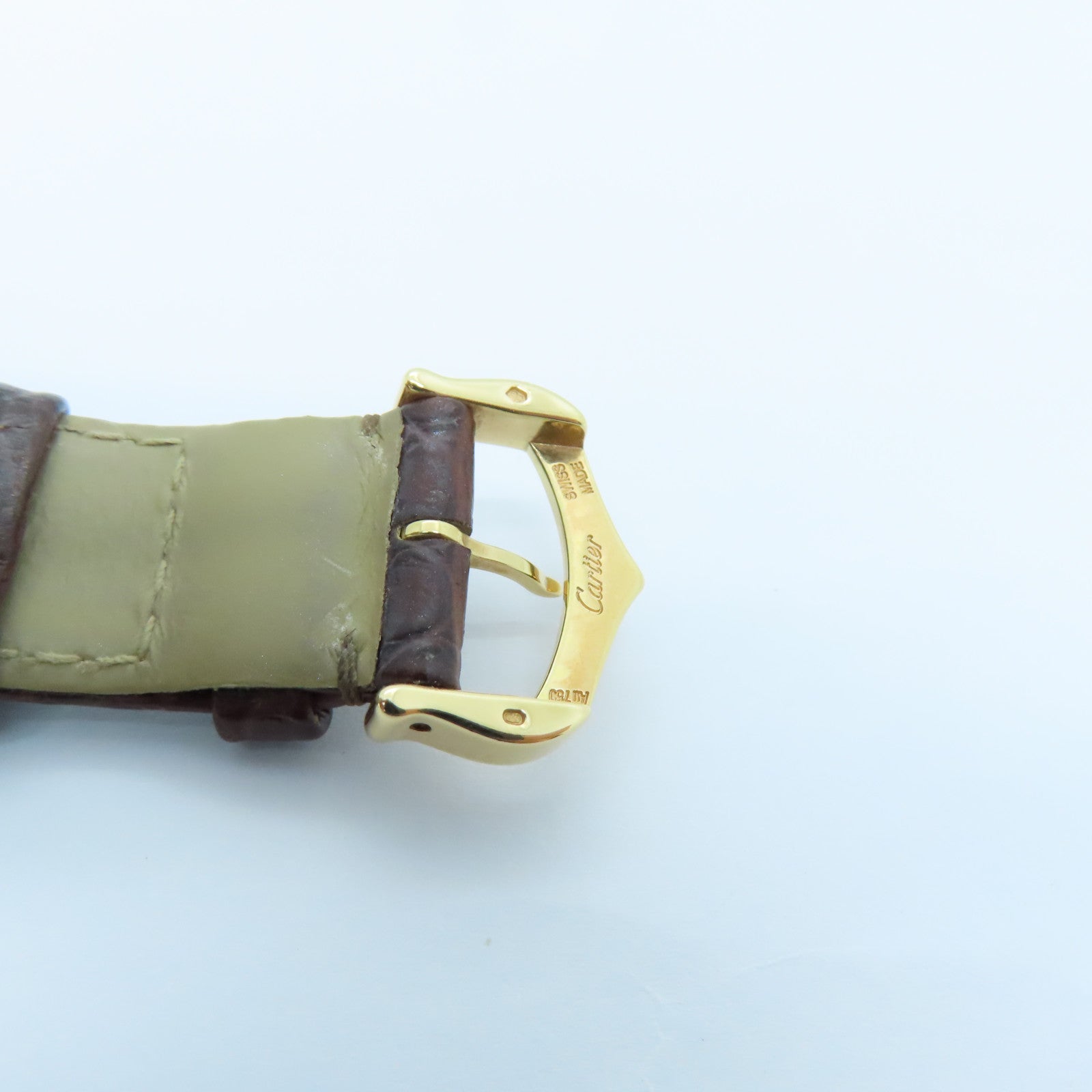 CARTIER Tank Solo K18 Watch Quartz Movement Gold/Brown
