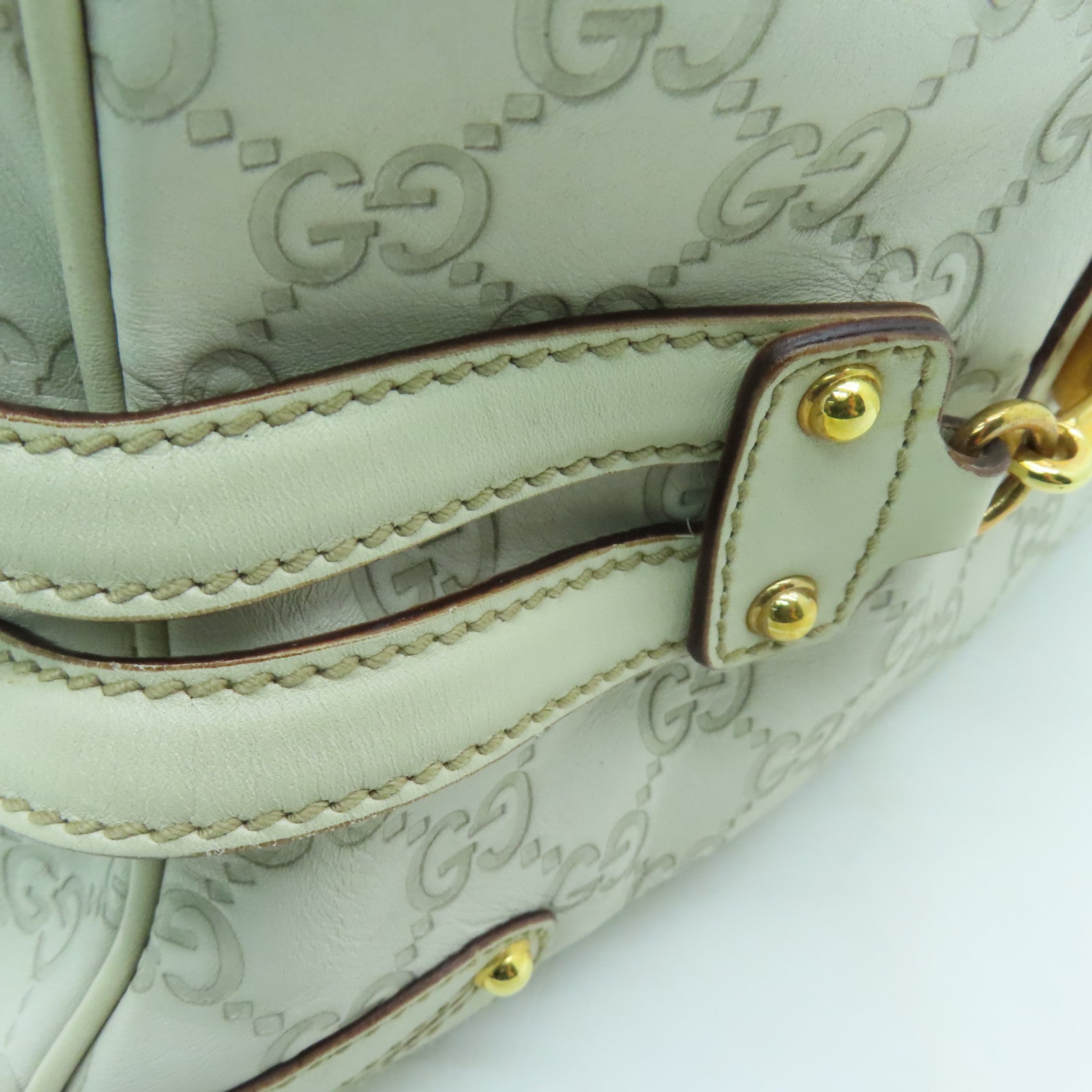 GUCCI 牛皮皮革Shoulder Bag金扣肩背袋白色