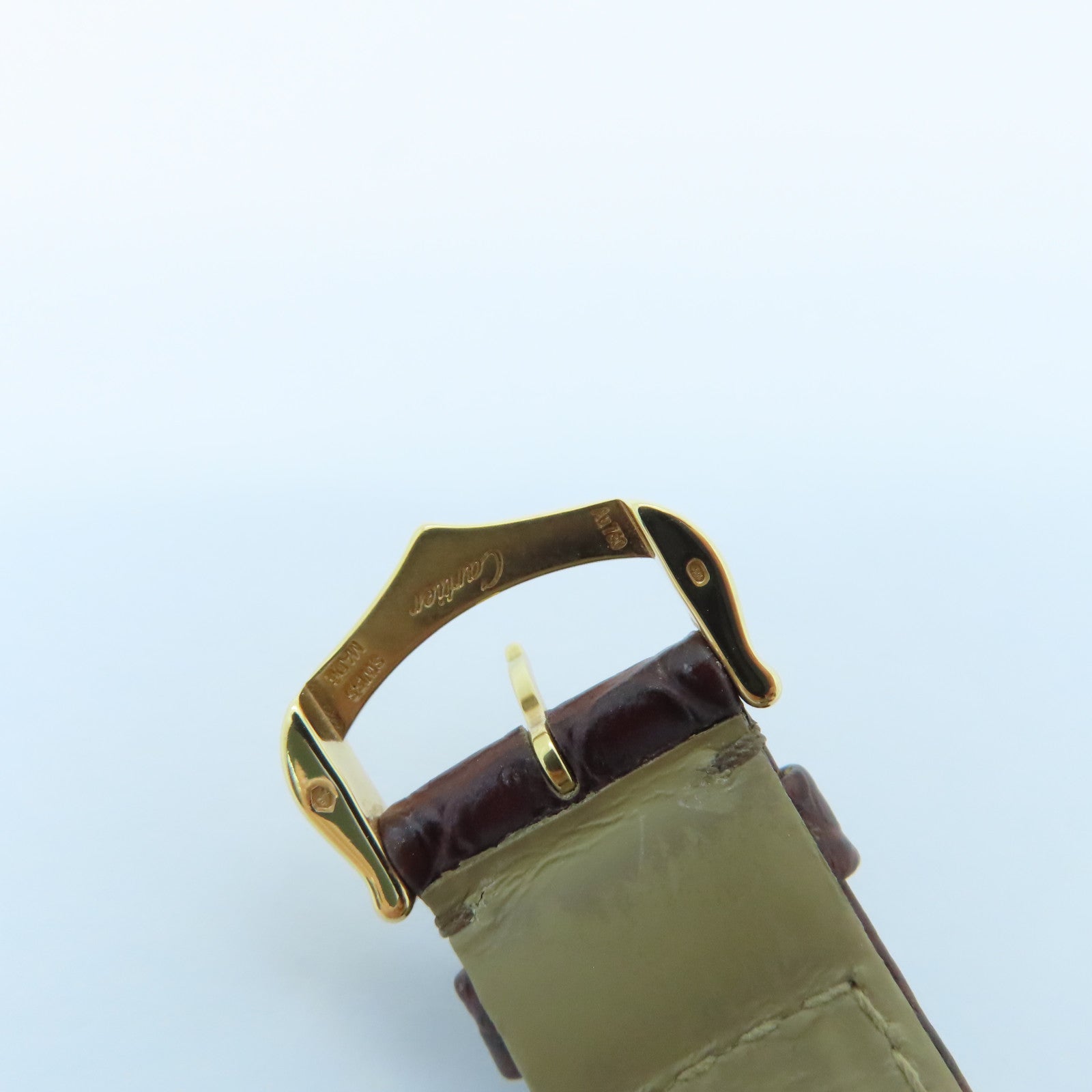 CARTIER Tank Solo K18 Watch Quartz Movement Gold/Brown