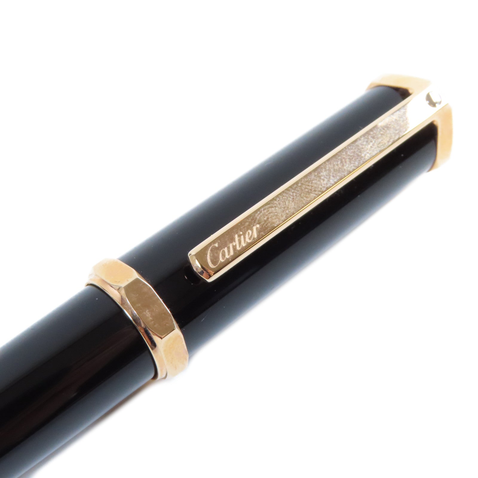 CARTIER 金屬Pen圓珠筆黑色/玫瑰金色
