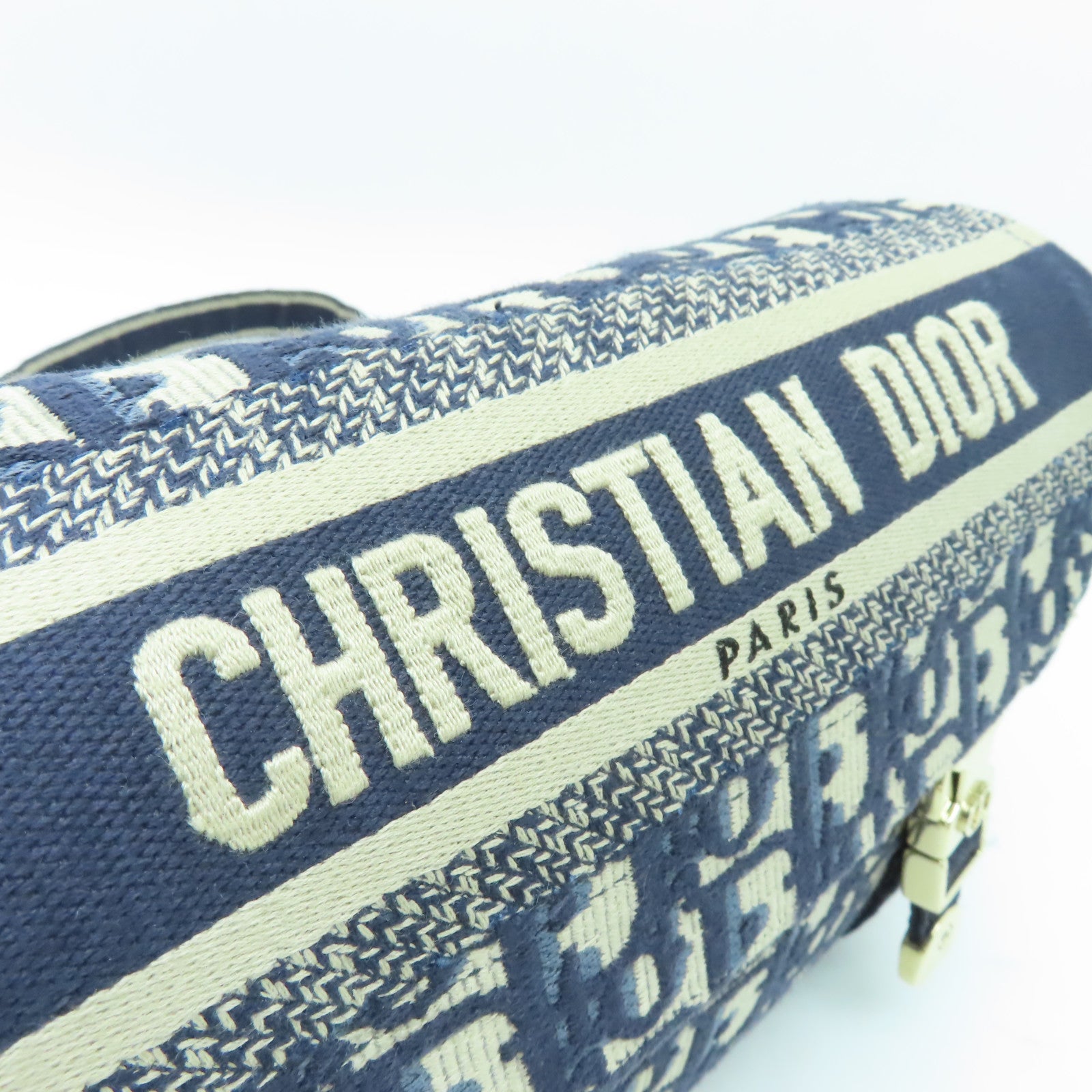 Dior 帆布Diorcamp金扣肩背袋藍色