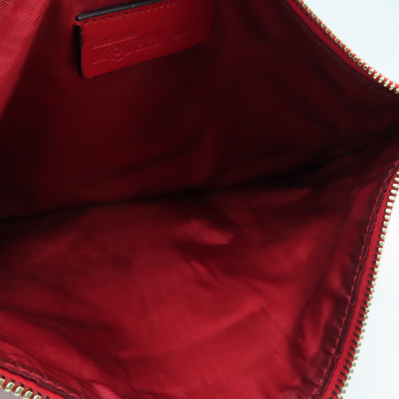 SELECTION Leather Alexander McQueen Clutch Gold Buckle Clutch Red