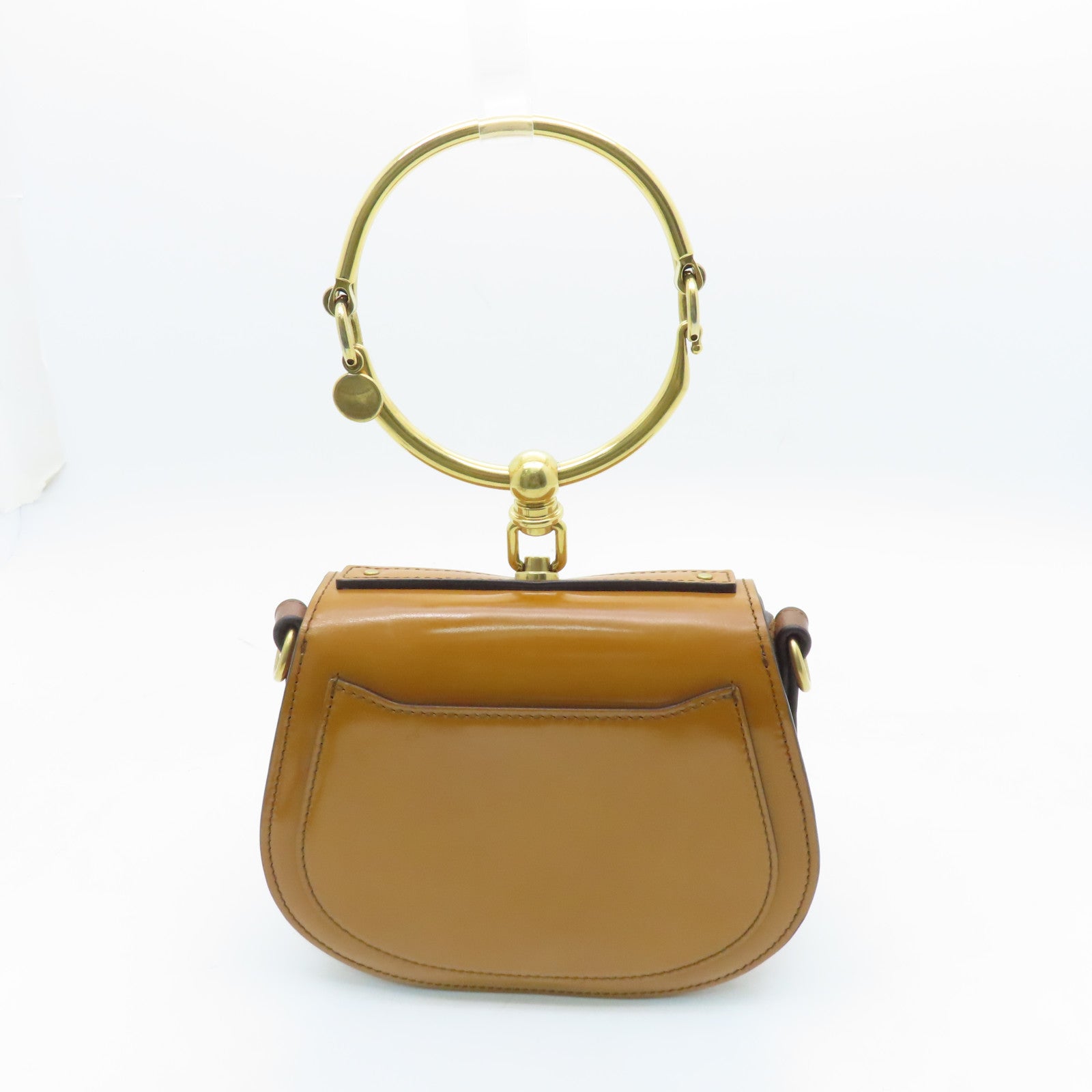 Chloe Patent Leather/Bracelet Nile Gold Buckle Handle Shoulder Bag