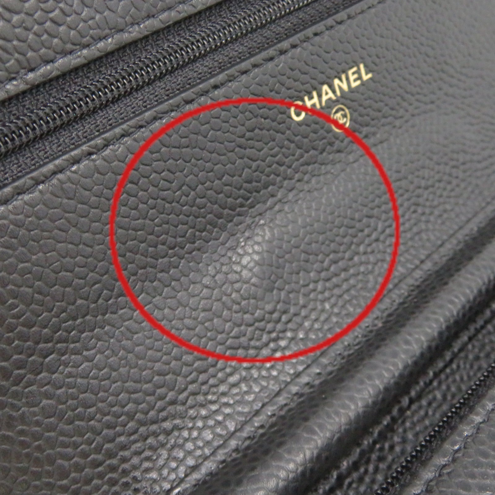 CHANEL Caviar皮革Wallet On Chain Shoulder Bag金扣链带钱包肩背袋黑色