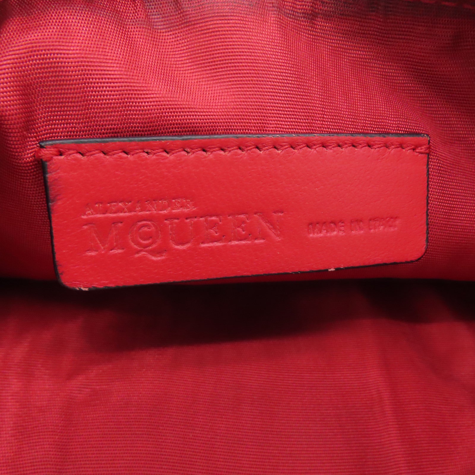 SELECTION Leather Alexander McQueen Clutch Gold Buckle Clutch Red