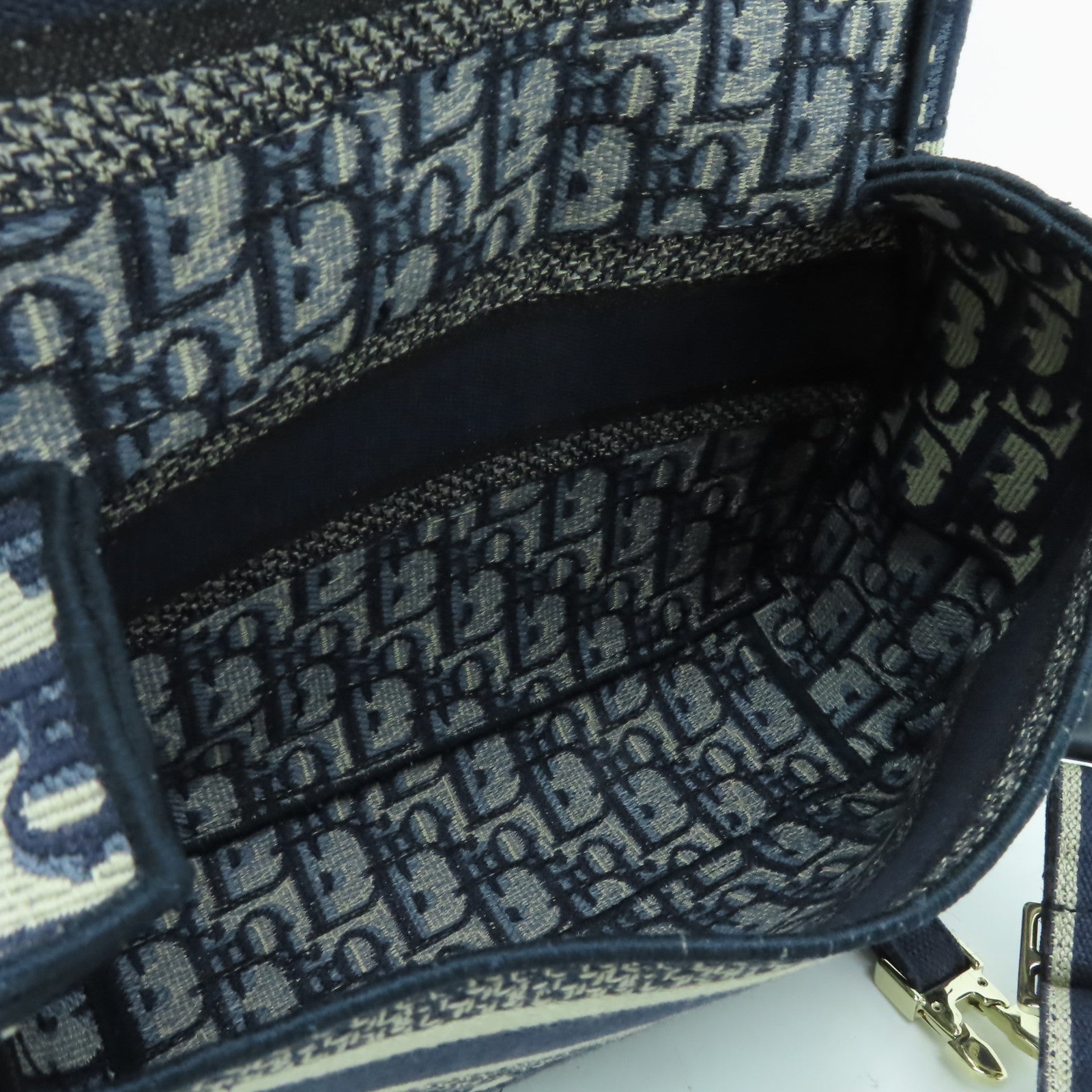 Dior 帆布Diorcamp金扣肩背袋藍色