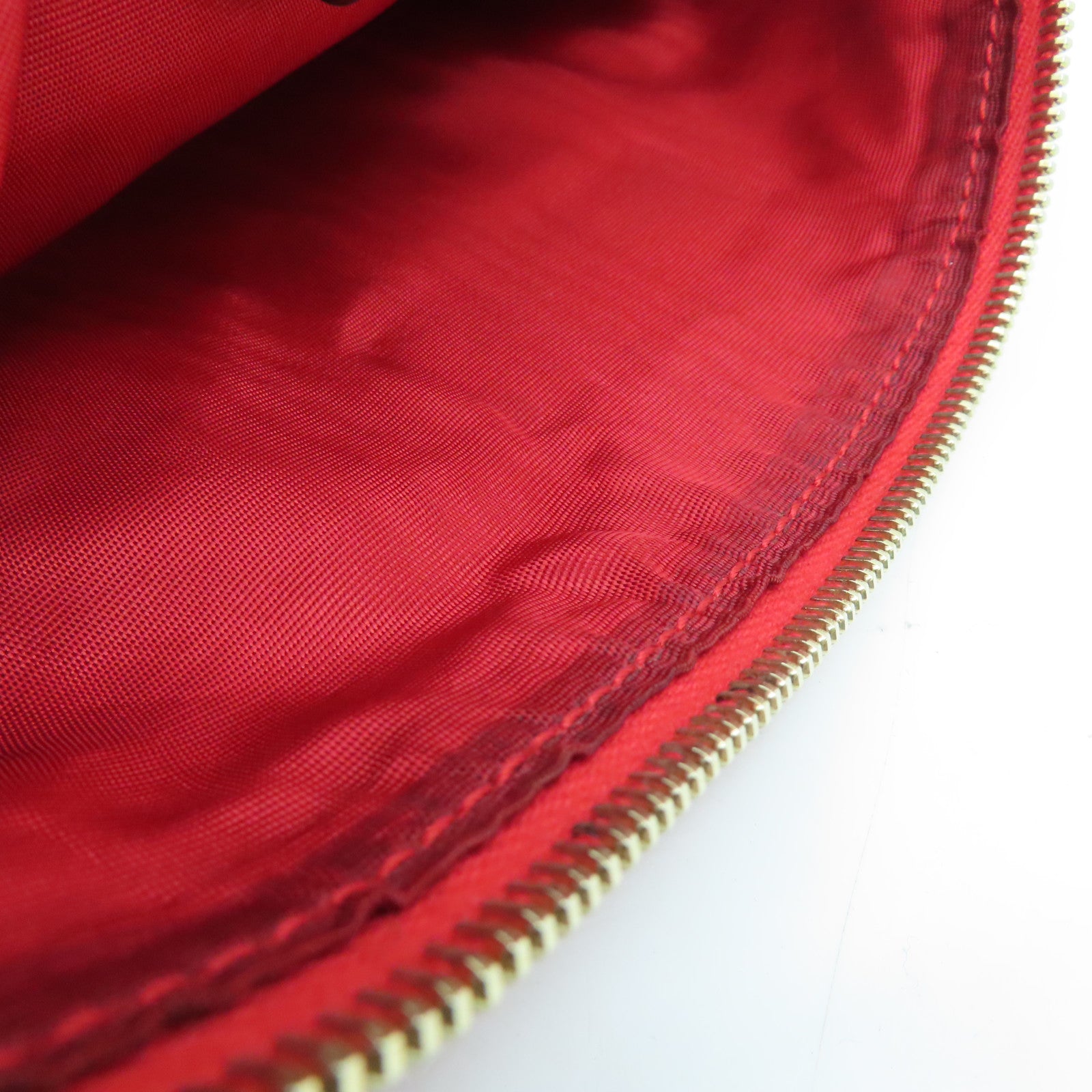 SELECTION Leather Alexander McQueen Clutch Gold Buckle Clutch Red