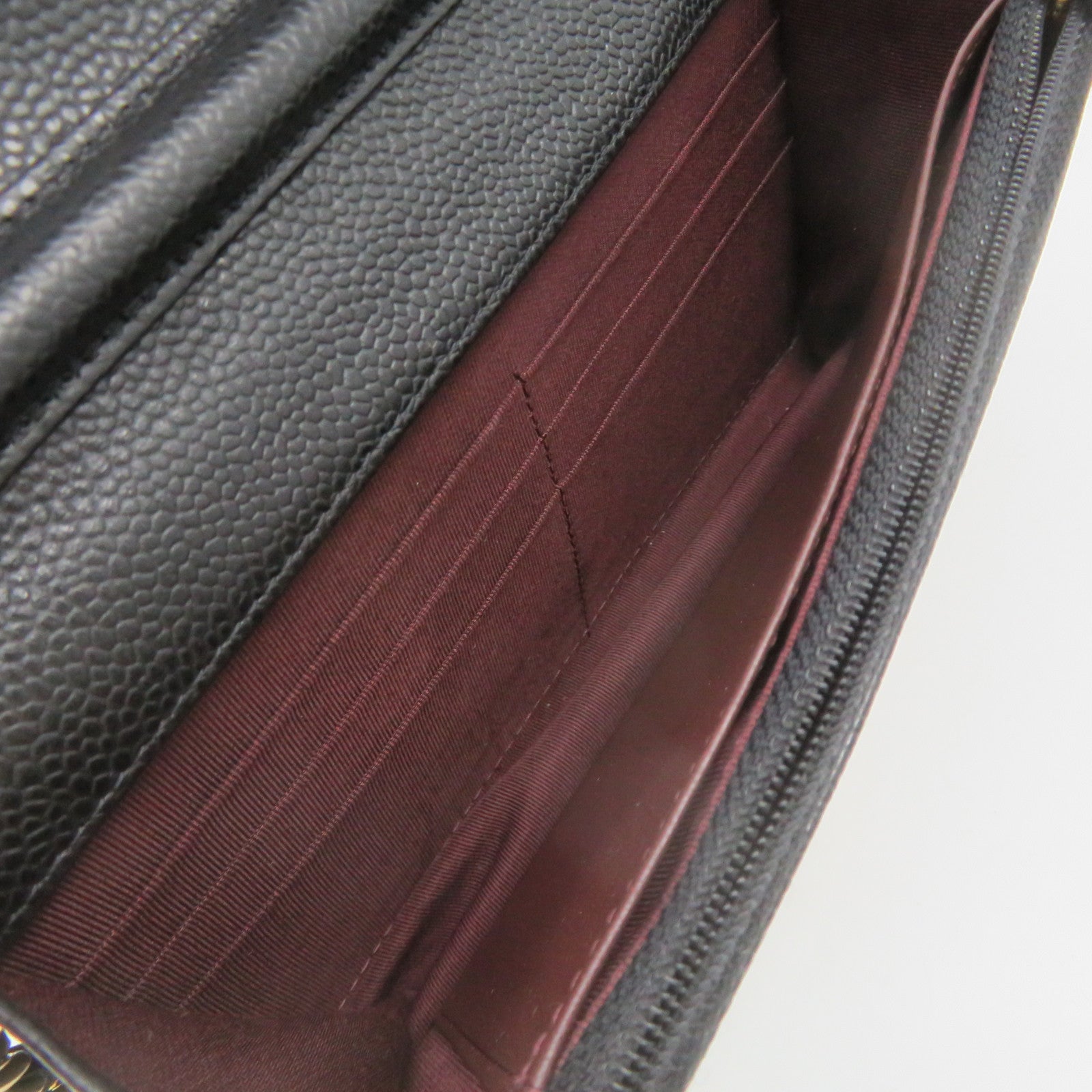 CHANEL Caviar皮革Wallet On Chain Shoulder Bag金扣链带钱包肩背袋黑色