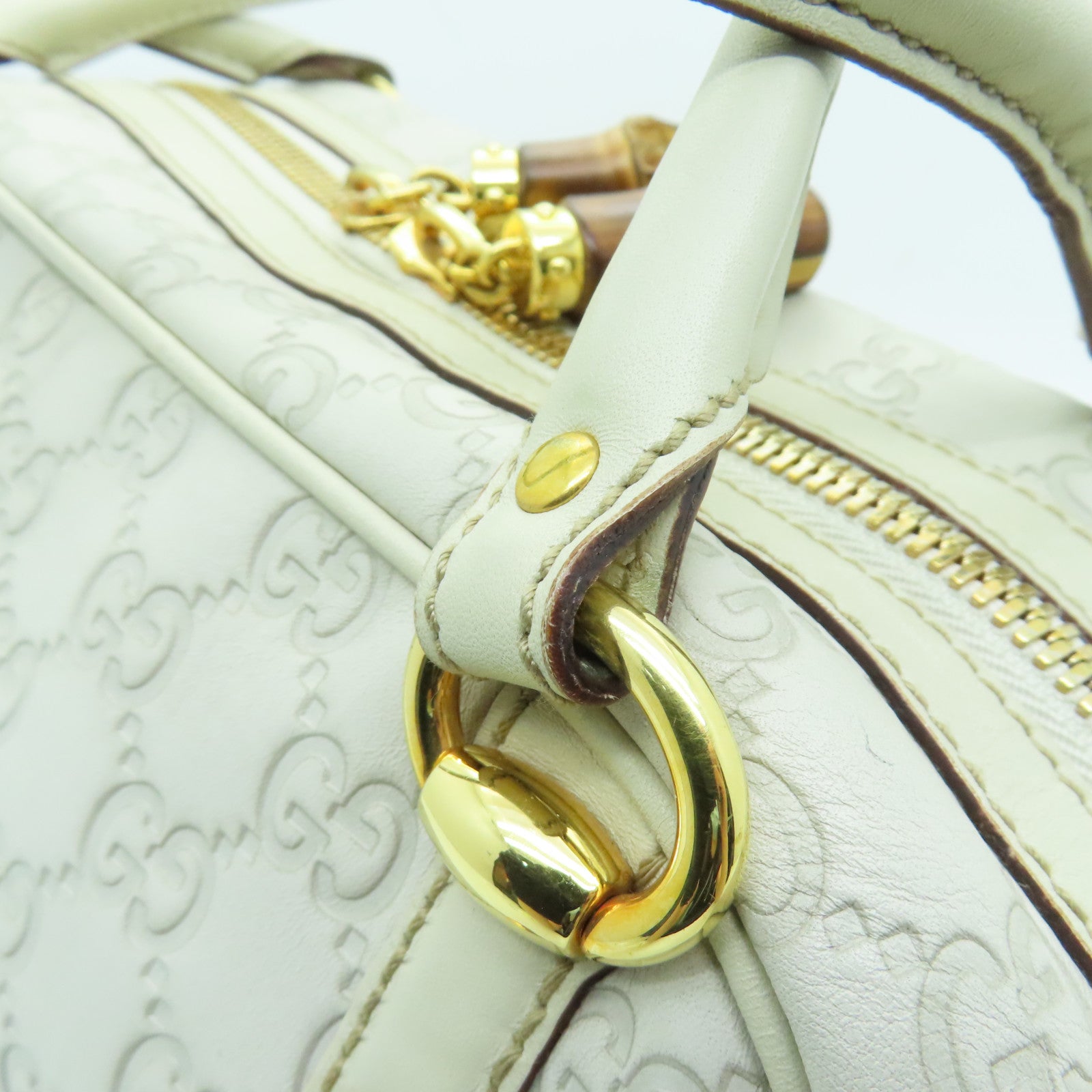 GUCCI 牛皮皮革Shoulder Bag金扣肩背袋白色