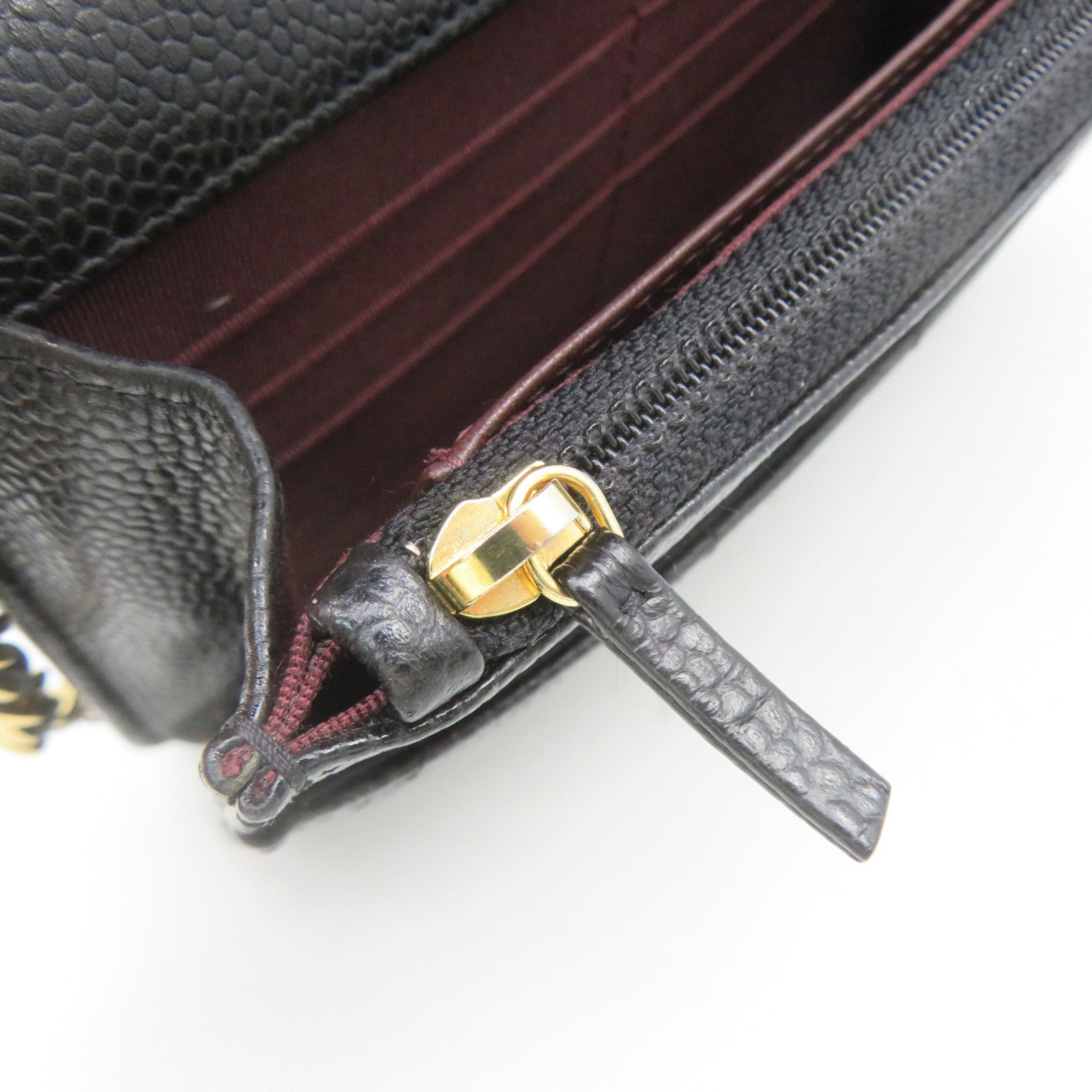 CHANEL Caviar皮革Wallet On Chain Shoulder Bag金扣链带钱包肩背袋黑色