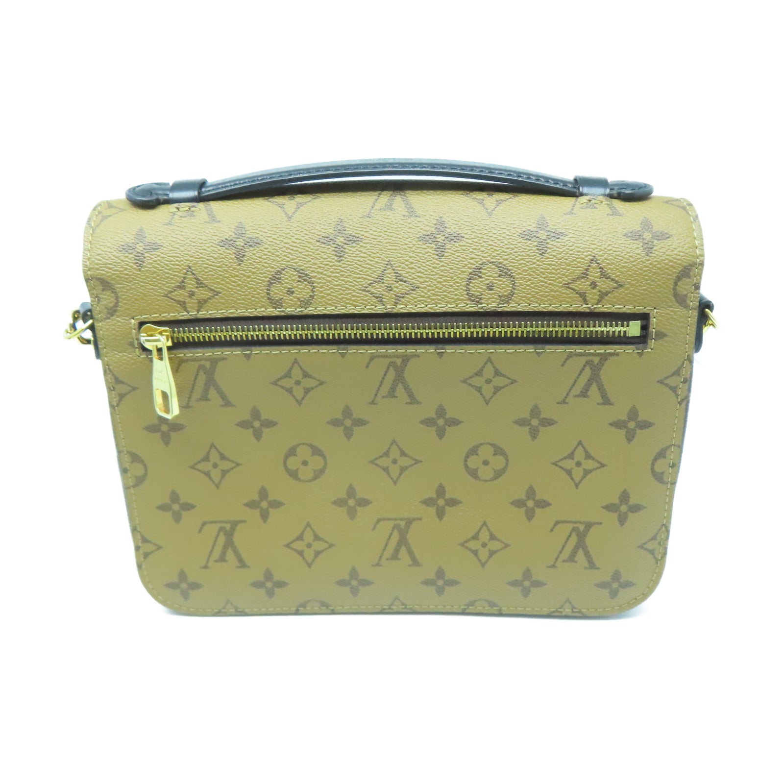 LOUIS VUITTON Monogram Reverse Pochette Metis金扣肩背袋棕色