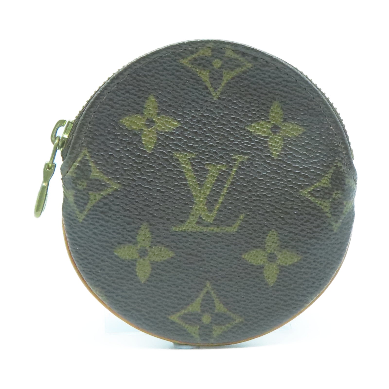 LOUIS VUITTON Monogram Coin Case金扣零钱包棕色
