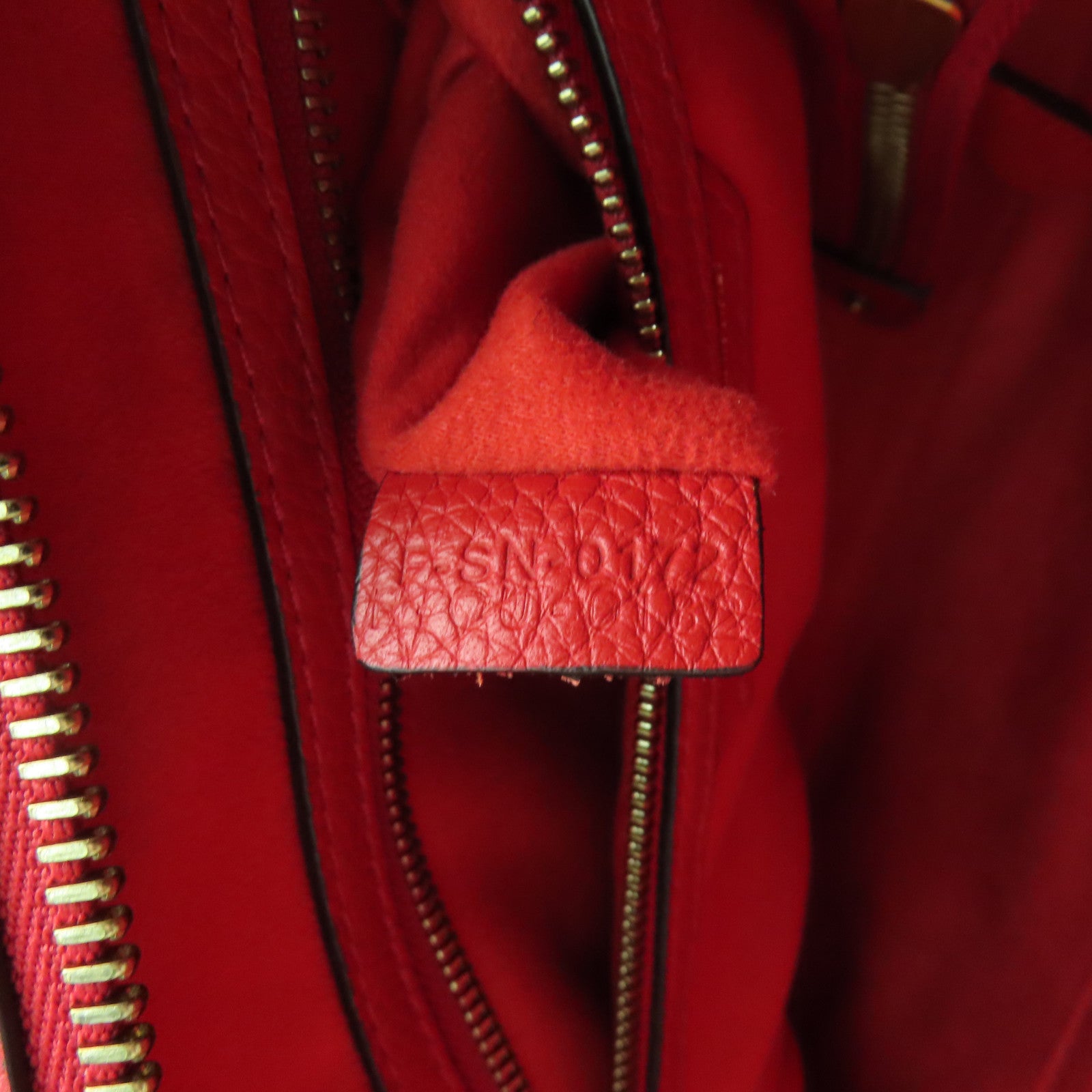 CELINE 牛皮皮革Mini Luggage金扣手挽袋紅色