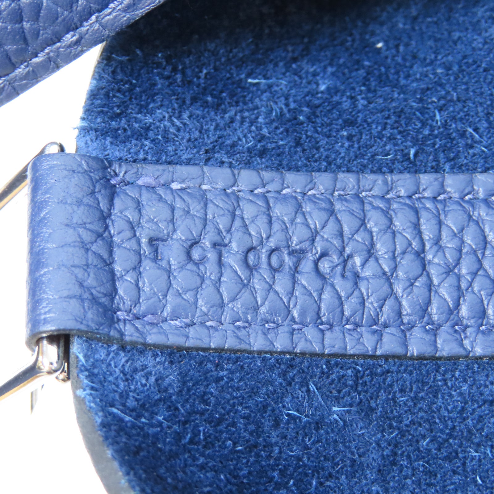 HERMES Clemence皮革Picotin GM銀扣手挽袋Bleu Saphir寶石藍色