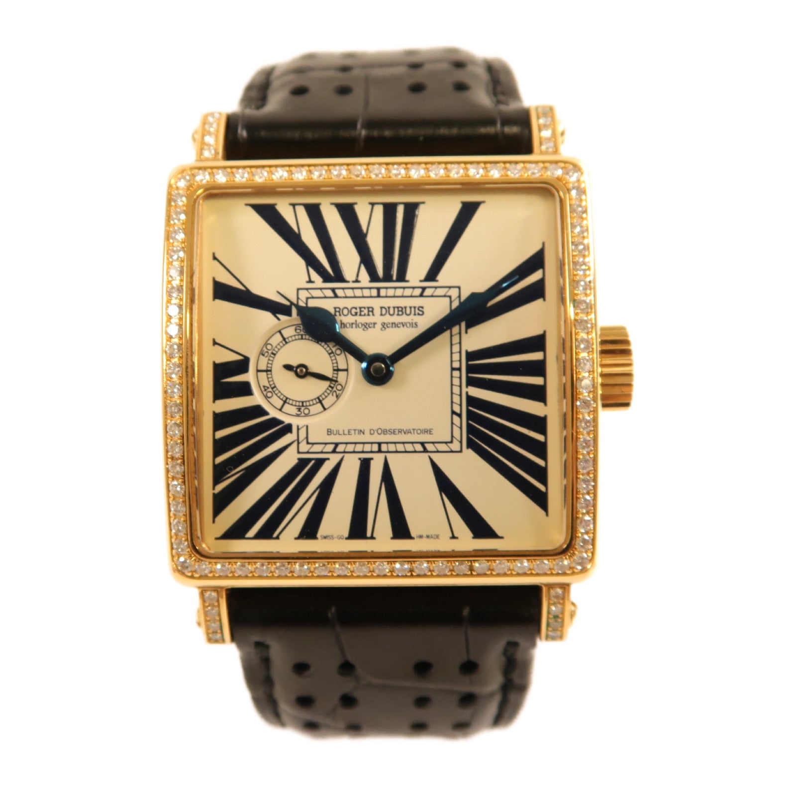 ROGER DUBUIS 18K黃金Golden Square手錶自動機芯米色