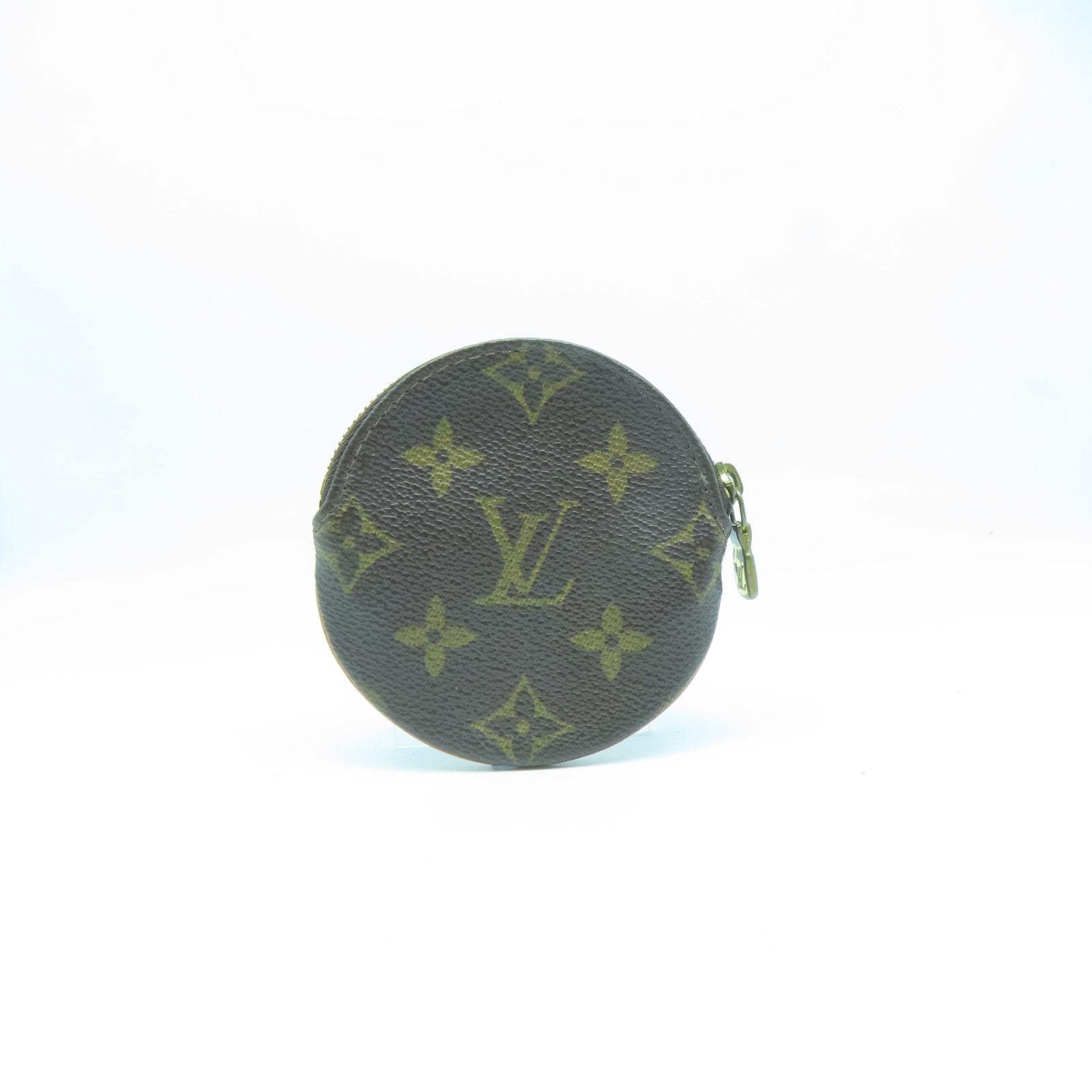 LOUIS VUITTON Monogram Coin Case金扣零钱包棕色