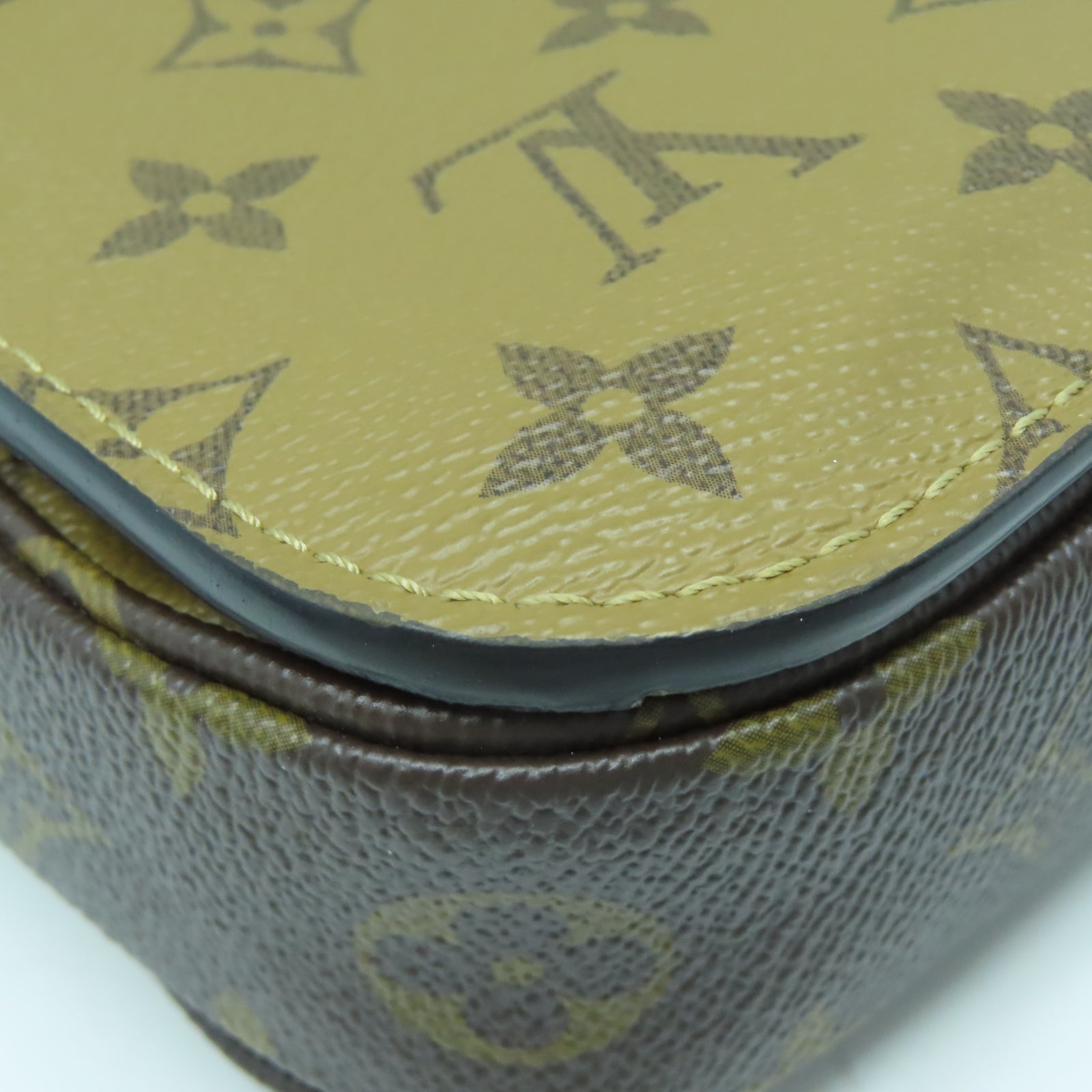 LOUIS VUITTON Monogram Reverse Pochette Metis金扣肩背袋棕色