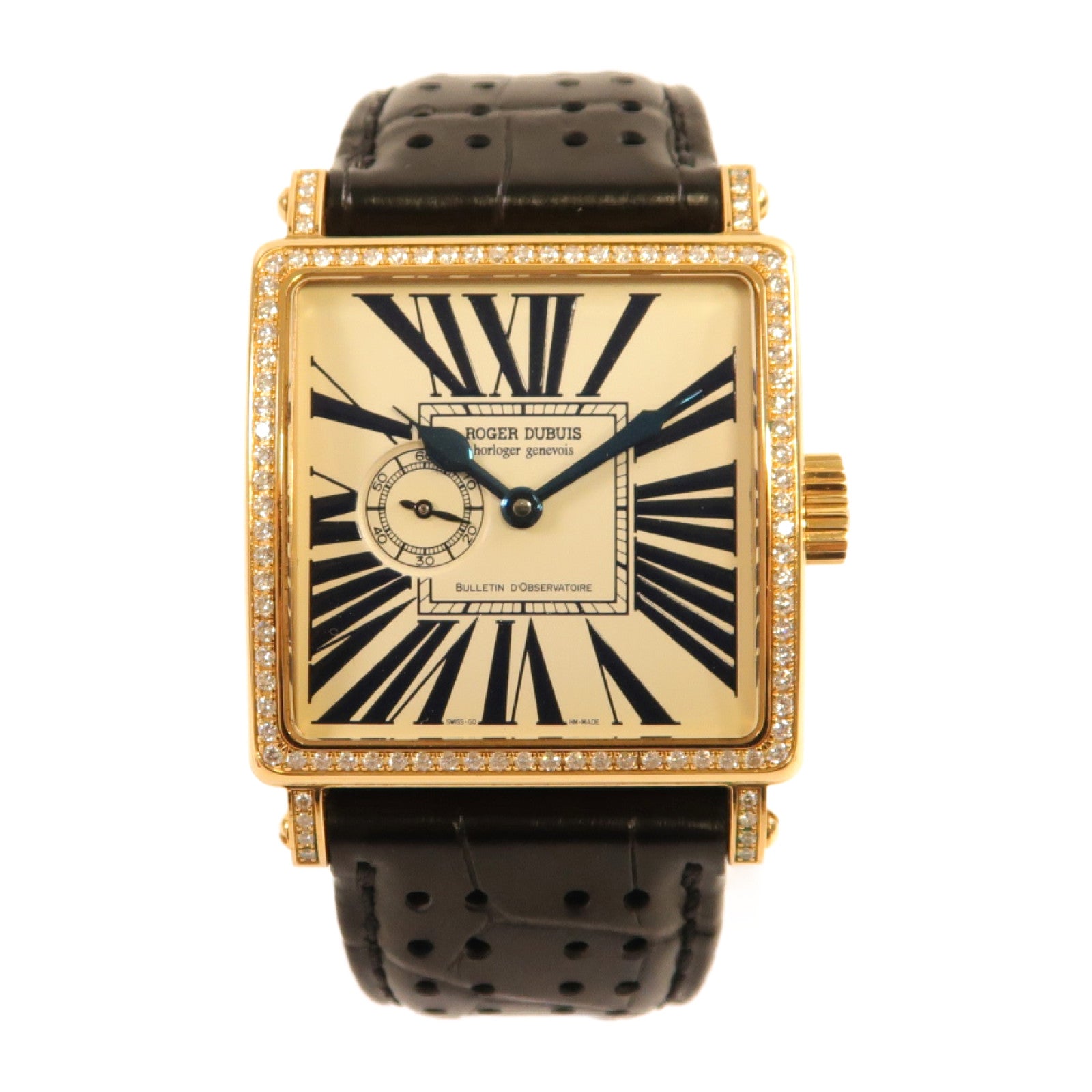 ROGER DUBUIS 18K黃金Golden Square手錶自動機芯米色