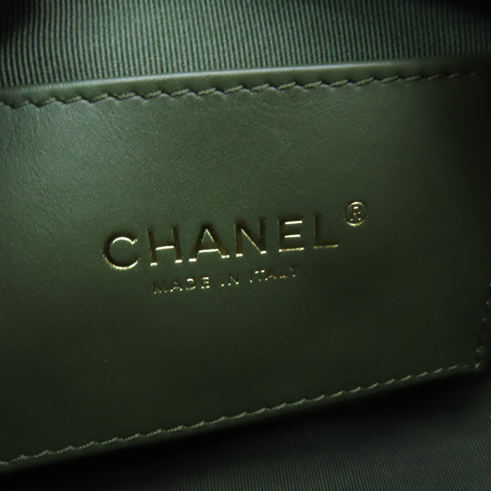 CHANEL 菱格牛皮皮革Chain Shoulder Bag金扣鏈帶肩背袋綠色