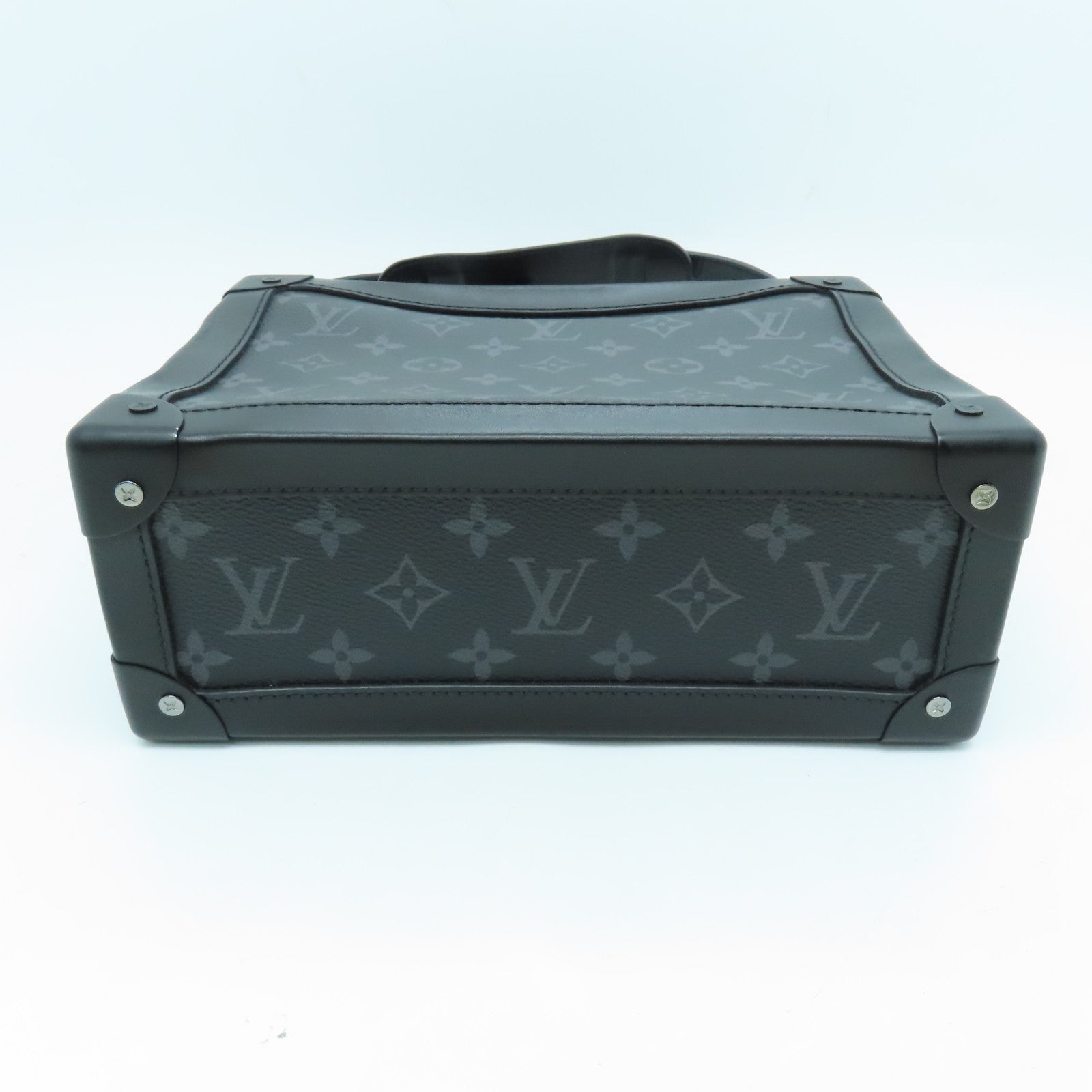 LOUIS VUITTON Monogram Eclipse Soft Trunk Black Buckle Shoulder Bag Black
