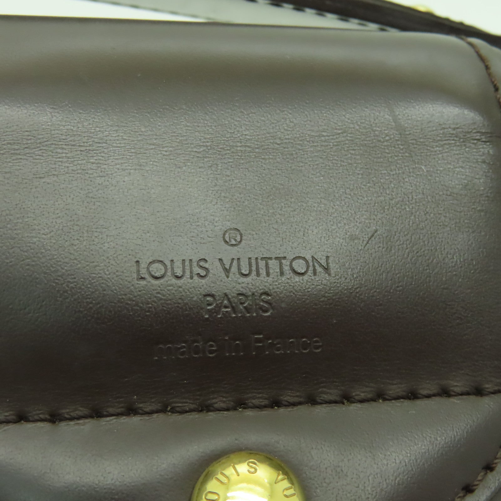 LOUIS VUITTON Damier Sistina MM金扣肩背袋棕色