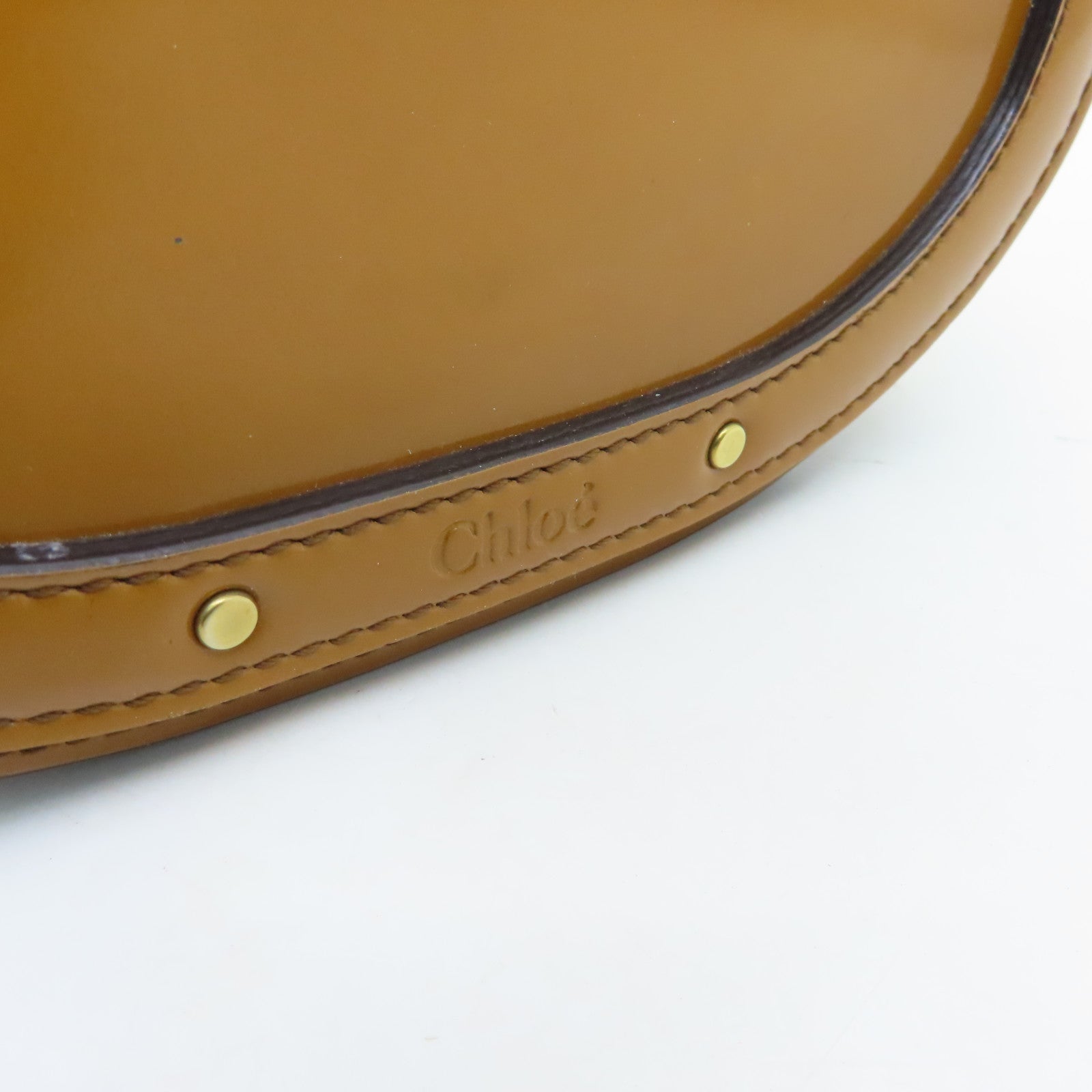 Chloe Patent Leather/Bracelet Nile Gold Buckle Handle Shoulder Bag
