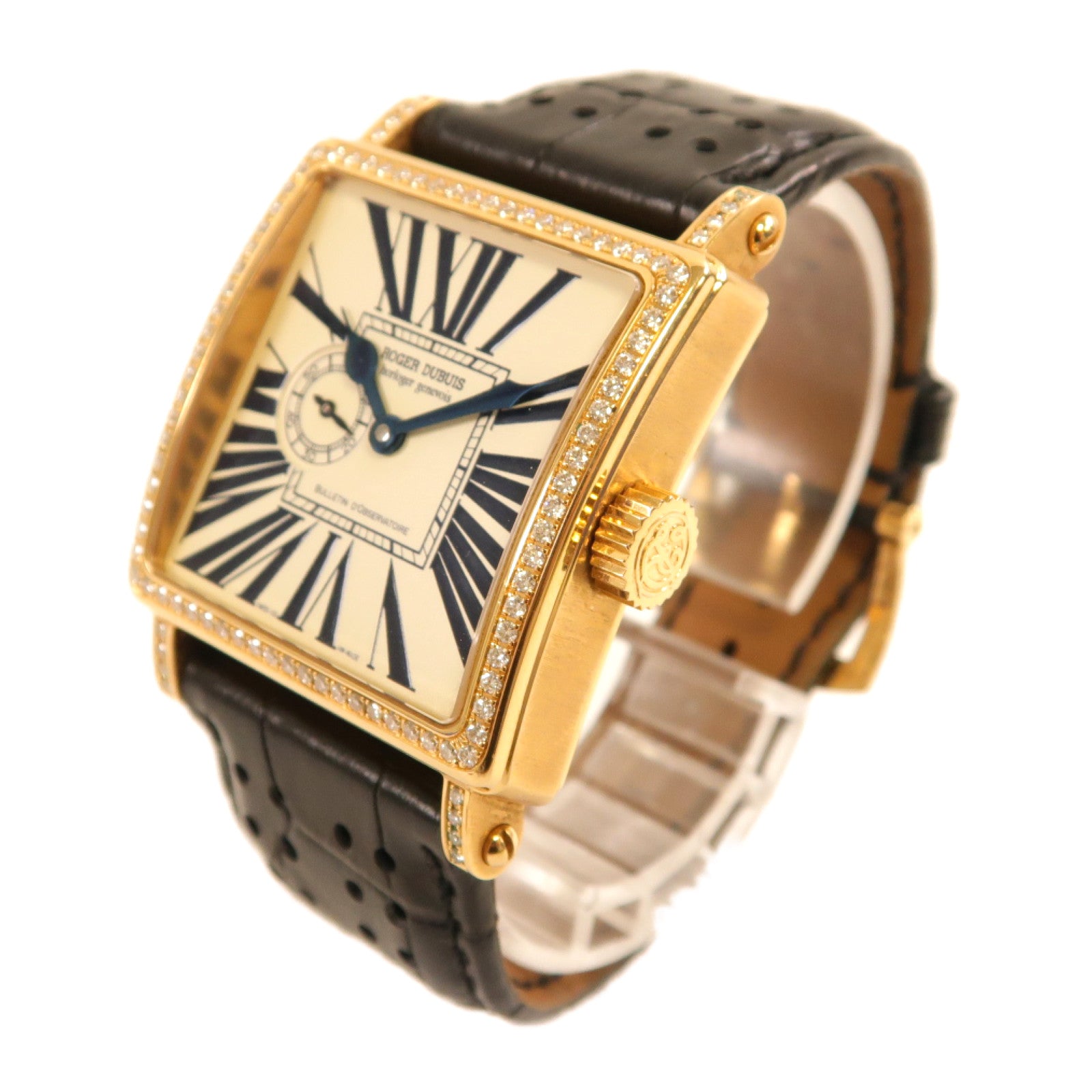 ROGER DUBUIS 18K黃金Golden Square手錶自動機芯米色