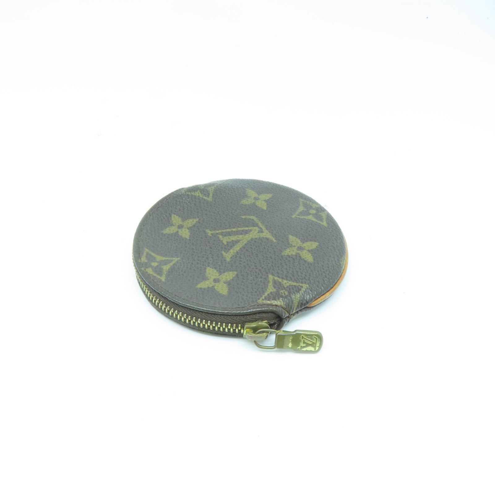 LOUIS VUITTON Monogram Coin Case金扣零钱包棕色