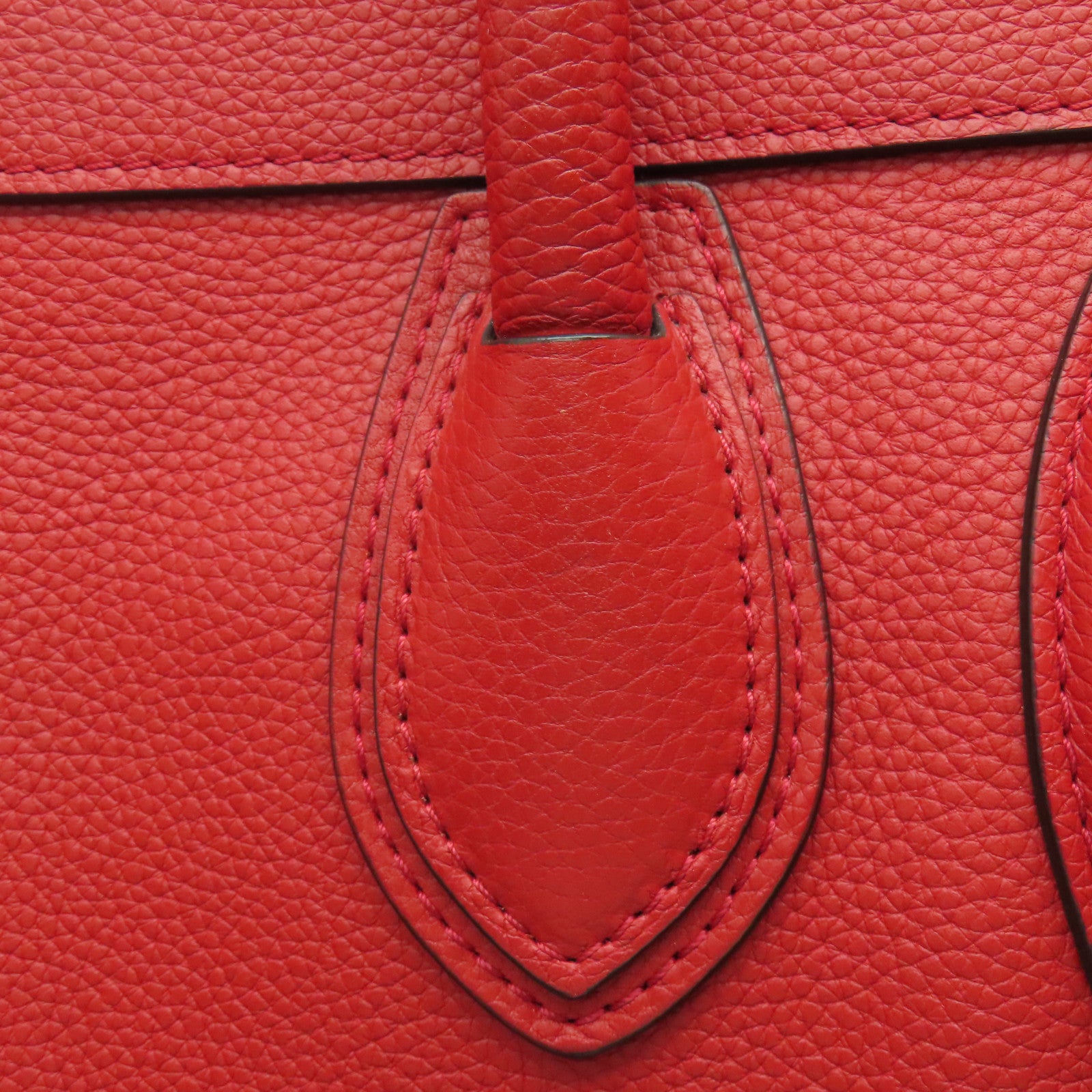 CELINE 牛皮皮革Mini Luggage金扣手挽袋紅色