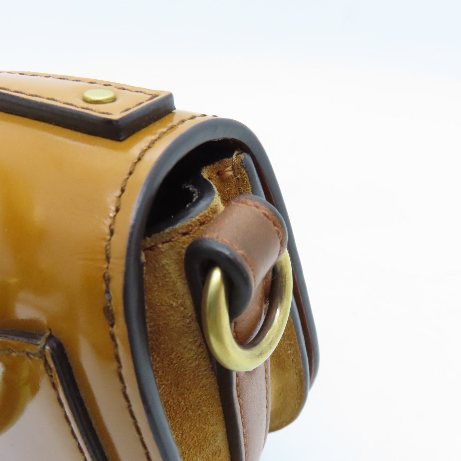 Chloe Patent Leather/Bracelet Nile Gold Buckle Handle Shoulder Bag