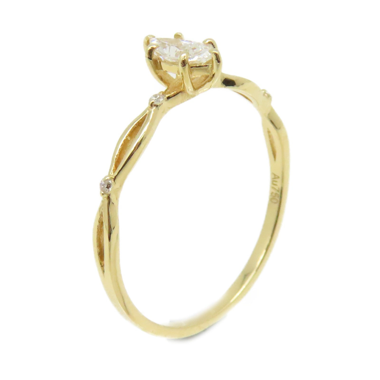 JEWELRY 18K黃金/0.20ct鑽石Diamond Ring戒指US#6