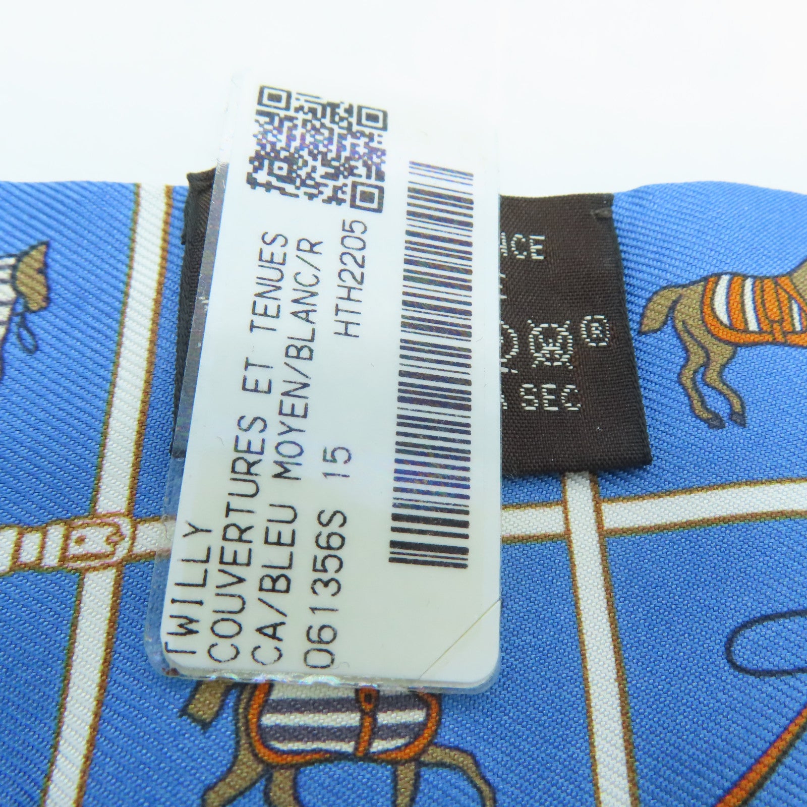 HERMES 丝质Twilly丝巾蓝色啡色