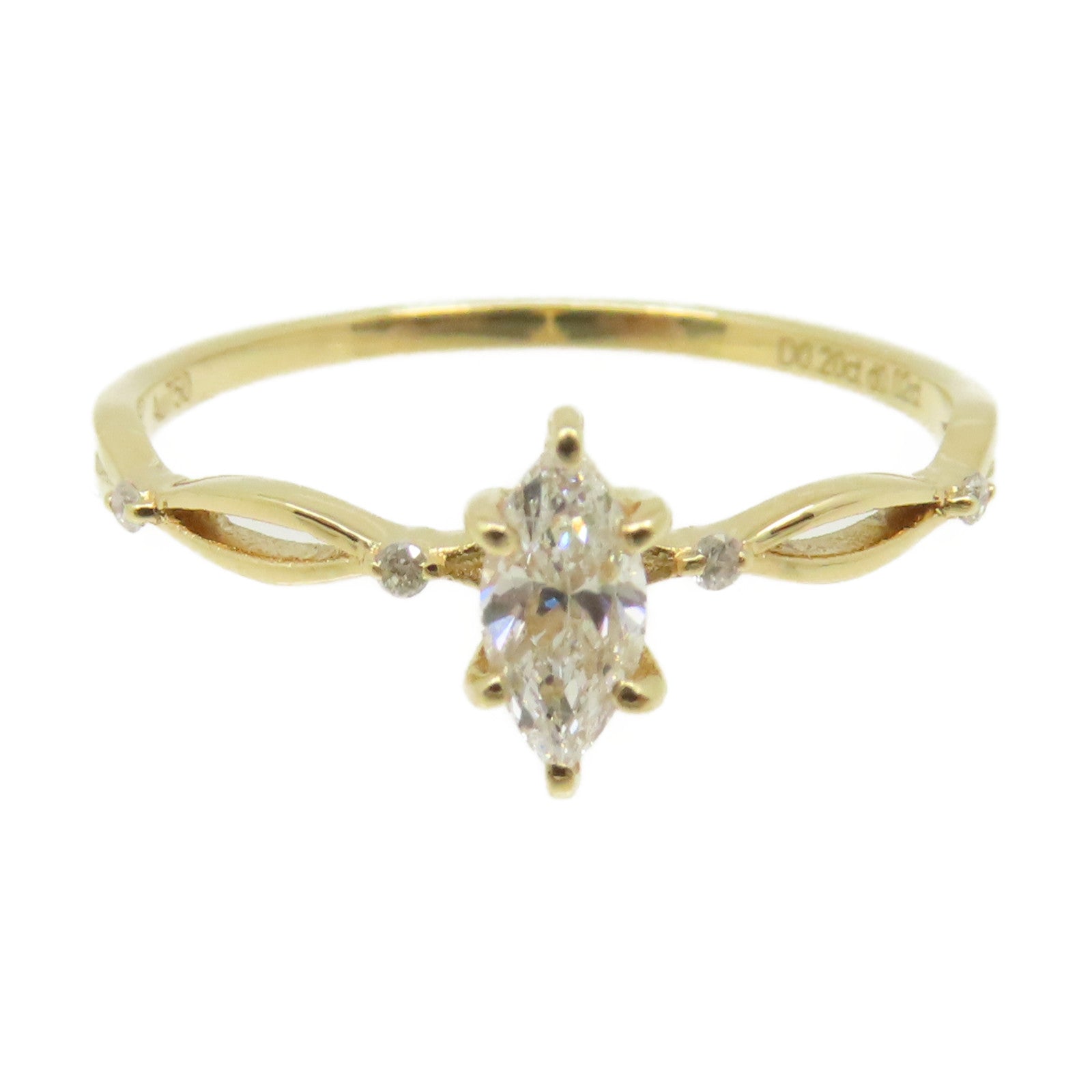 JEWELRY 18K黃金/0.20ct鑽石Diamond Ring戒指US#6