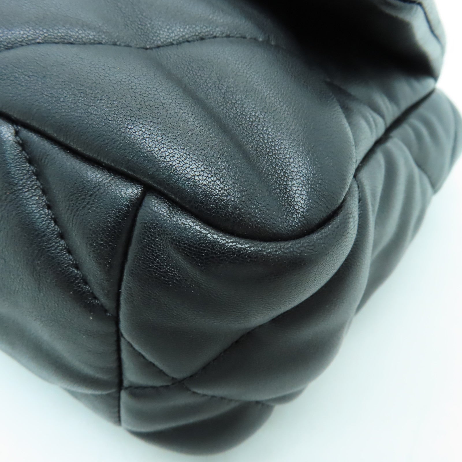 CHANEL 【激減優惠】菱格牛皮皮革Chain Shoulder Bag金扣/銀扣手挽肩背兩用袋黑色