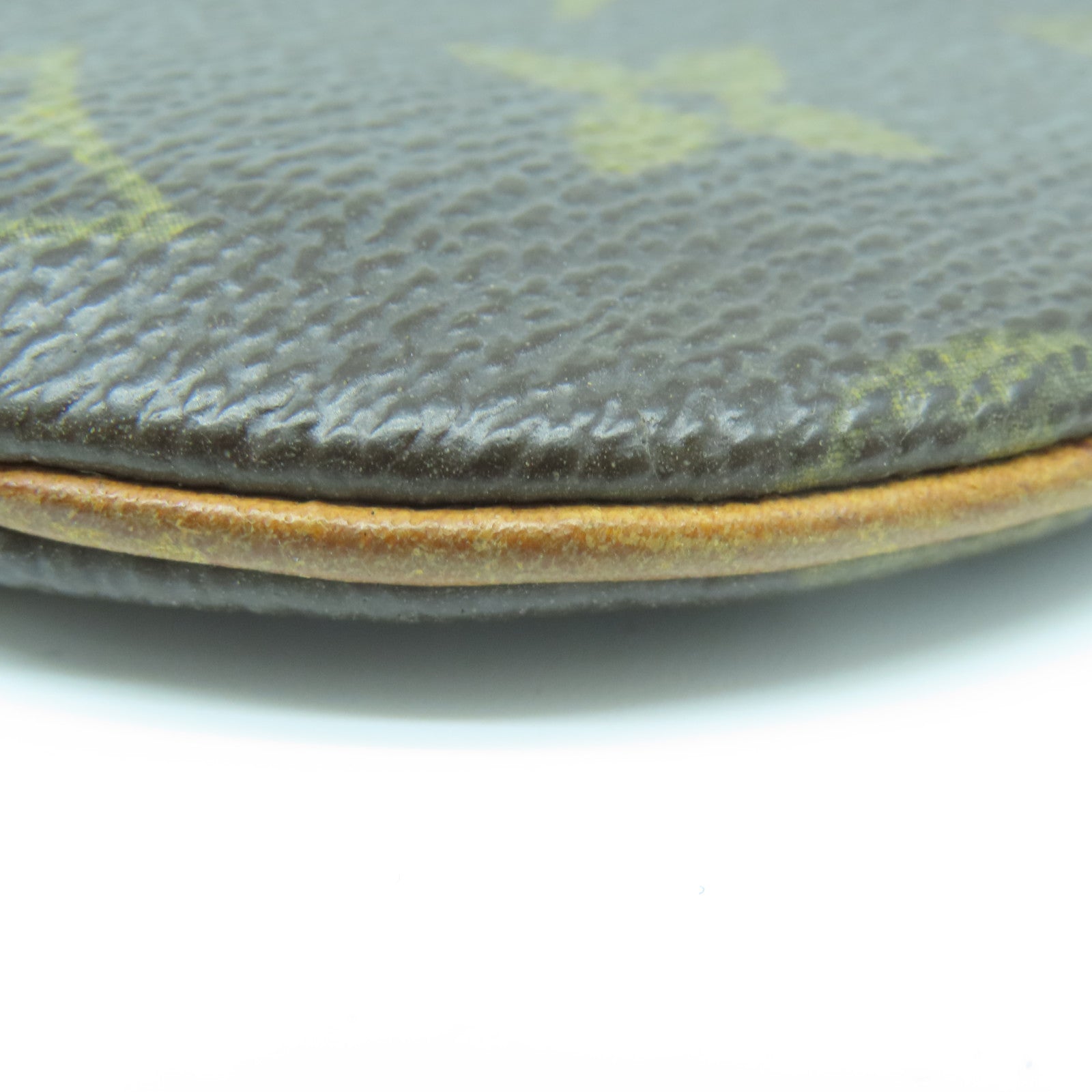 LOUIS VUITTON Monogram Coin Case金扣零钱包棕色