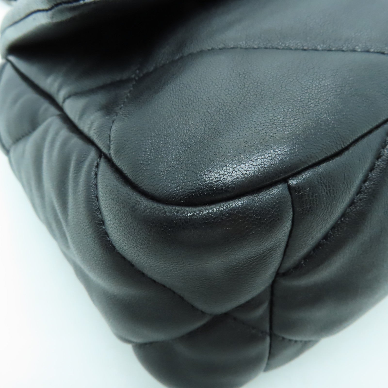 CHANEL 【激減優惠】菱格牛皮皮革Chain Shoulder Bag金扣/銀扣手挽肩背兩用袋黑色