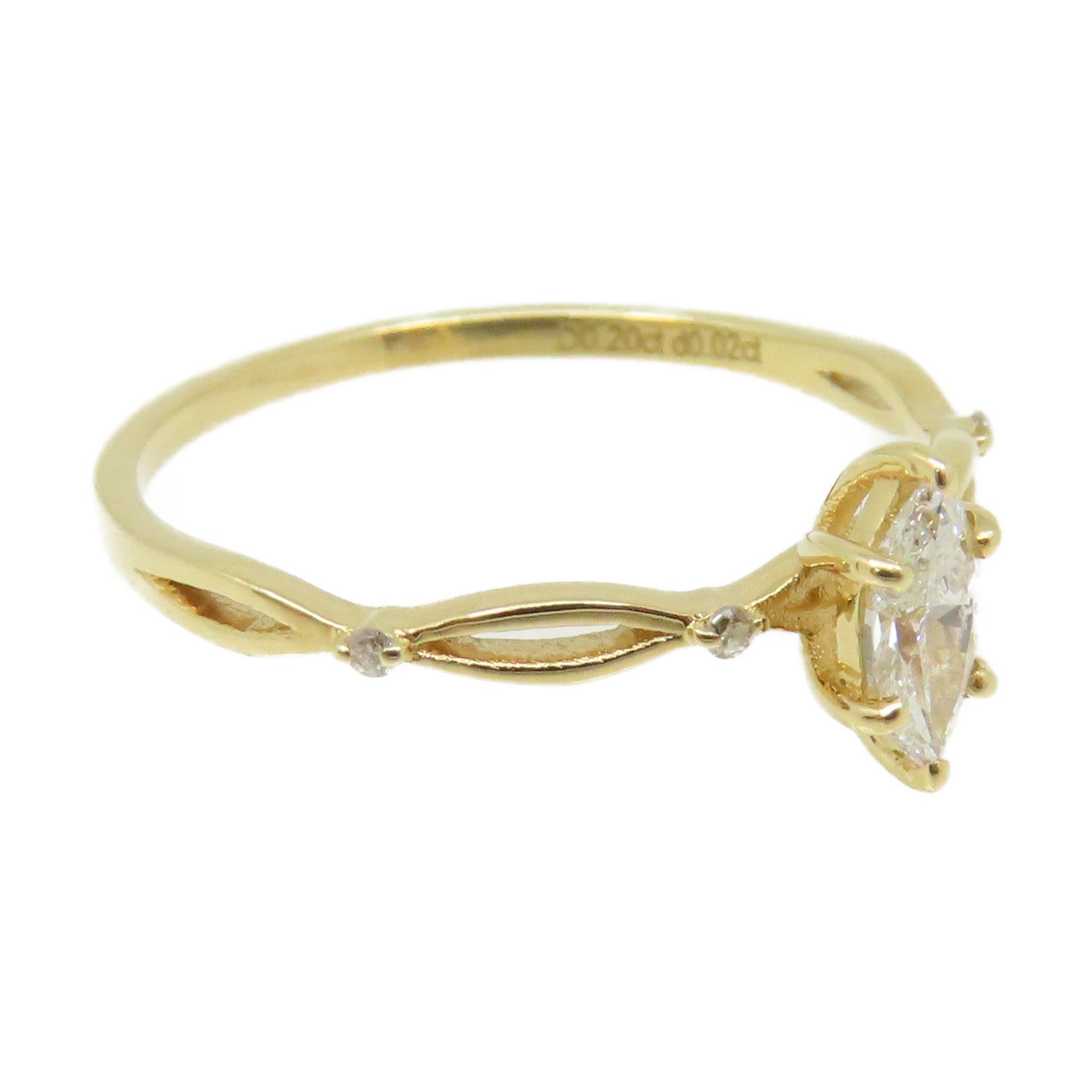 JEWELRY 18K黃金/0.20ct鑽石Diamond Ring戒指US#6