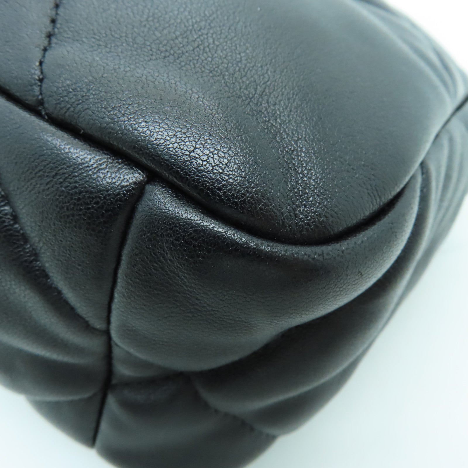 CHANEL 【激減優惠】菱格牛皮皮革Chain Shoulder Bag金扣/銀扣手挽肩背兩用袋黑色