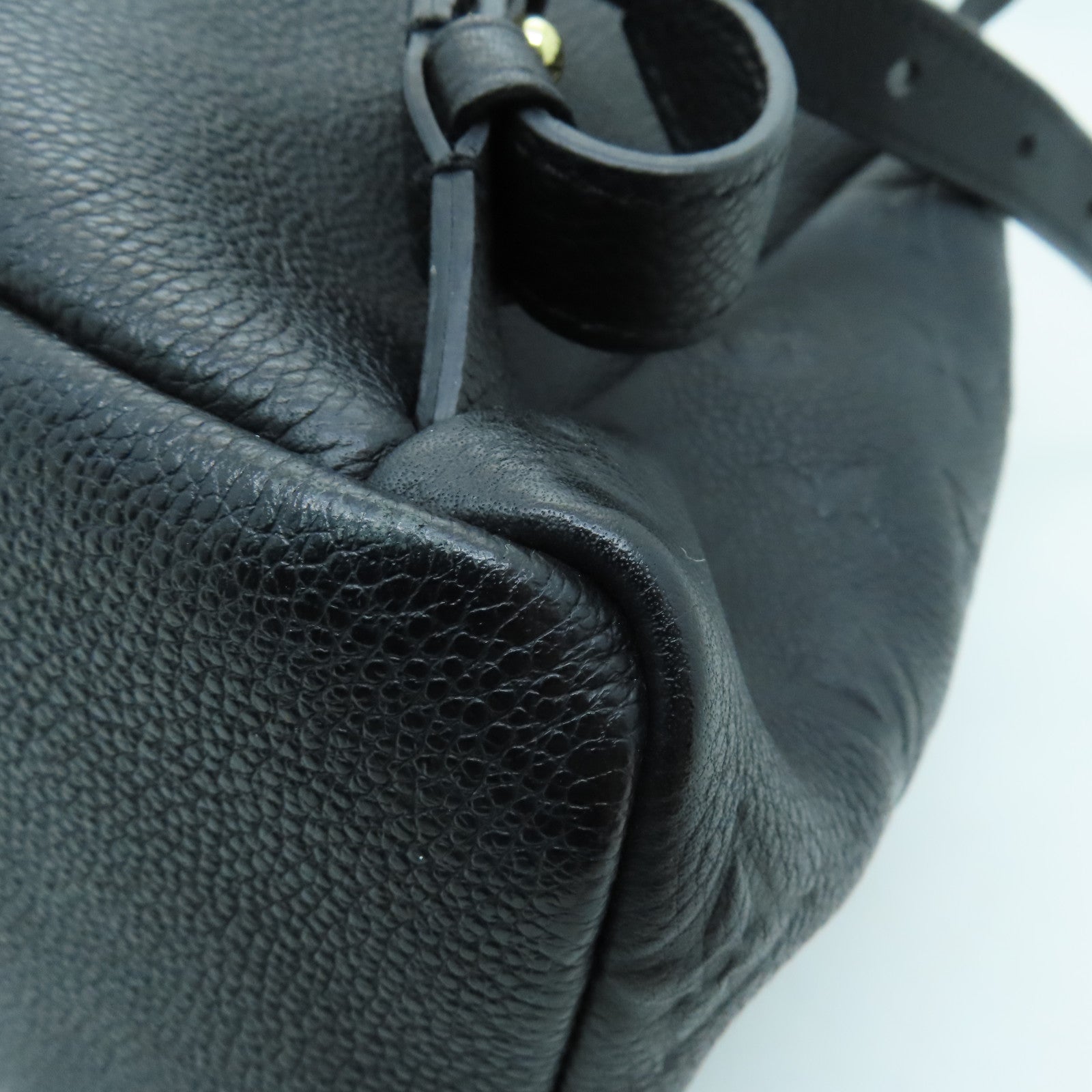 LOUIS VUITTON Monogram Empreinte Sorbonne Gold Buckle Backpack Black