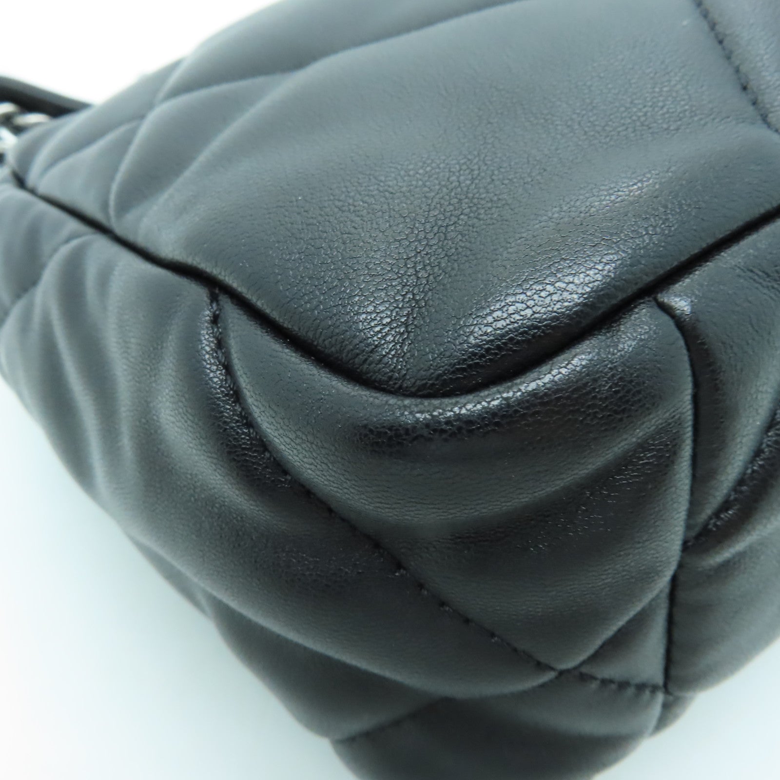 CHANEL 【激減優惠】菱格牛皮皮革Chain Shoulder Bag金扣/銀扣手挽肩背兩用袋黑色