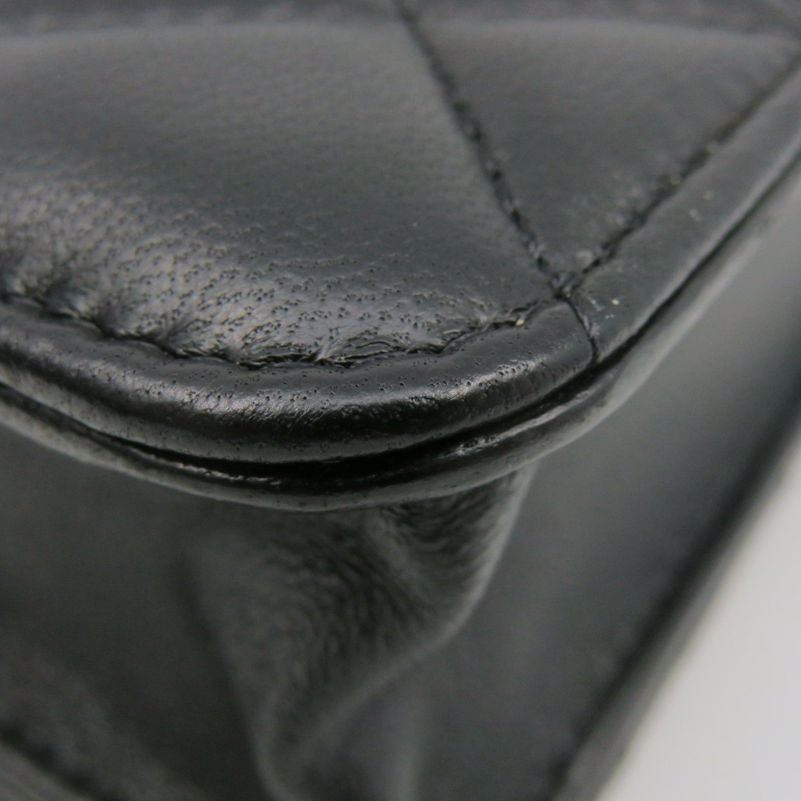 CHANEL 菱格羊皮皮革Wallet On Chain Shoulder Bag金扣鏈帶肩背袋黑色