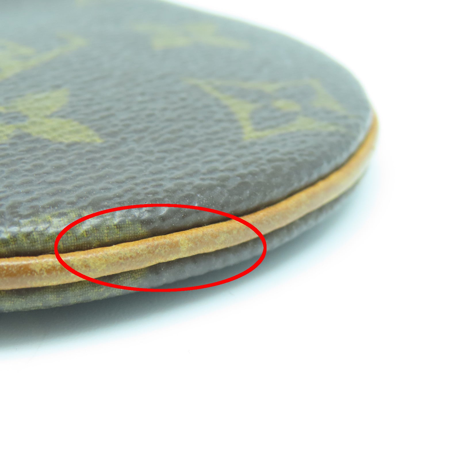LOUIS VUITTON Monogram Coin Case金扣零钱包棕色
