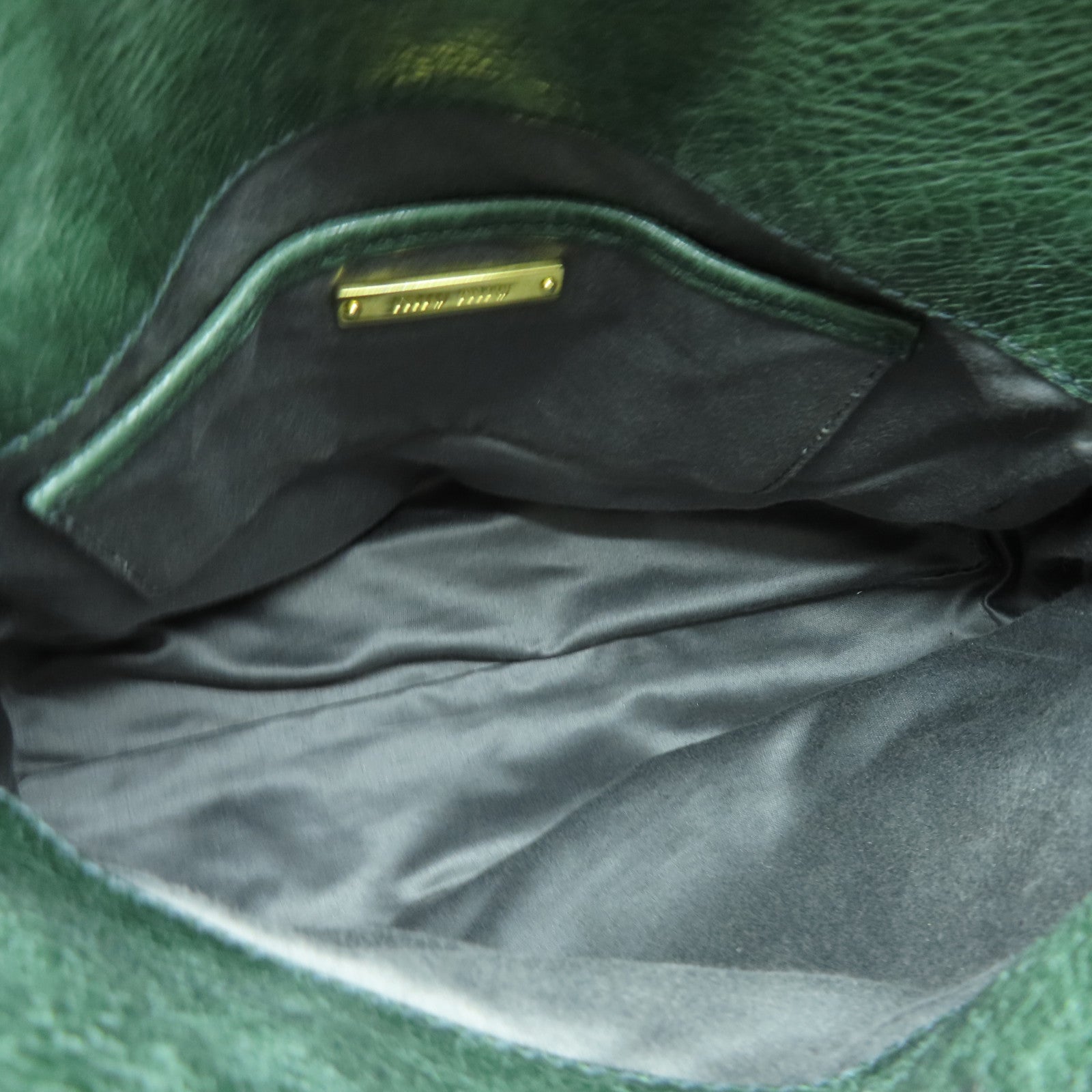 Miu Miu 牛皮皮革2way Shoulder Bag金扣手挽肩背两用袋绿色灰色