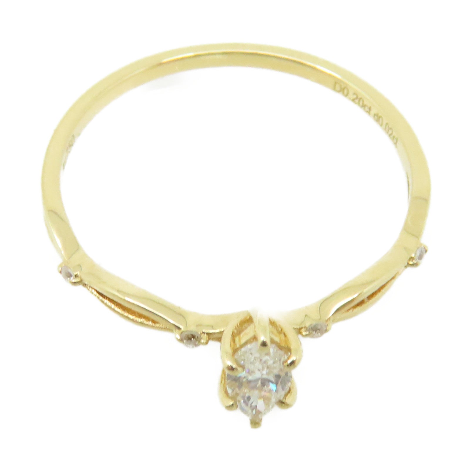 JEWELRY 18K黃金/0.20ct鑽石Diamond Ring戒指US#6