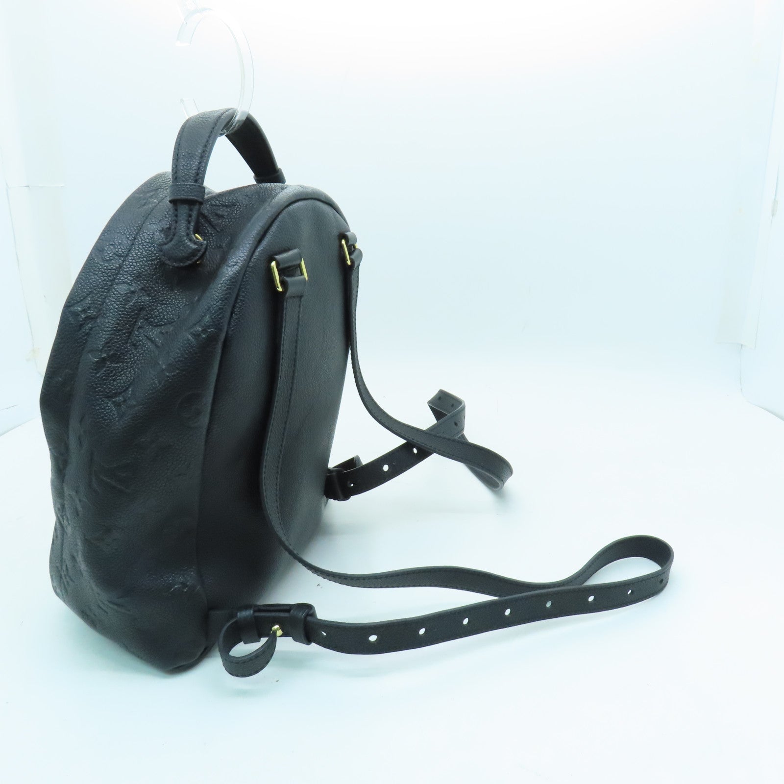 LOUIS VUITTON Monogram Empreinte Sorbonne Gold Buckle Backpack Black